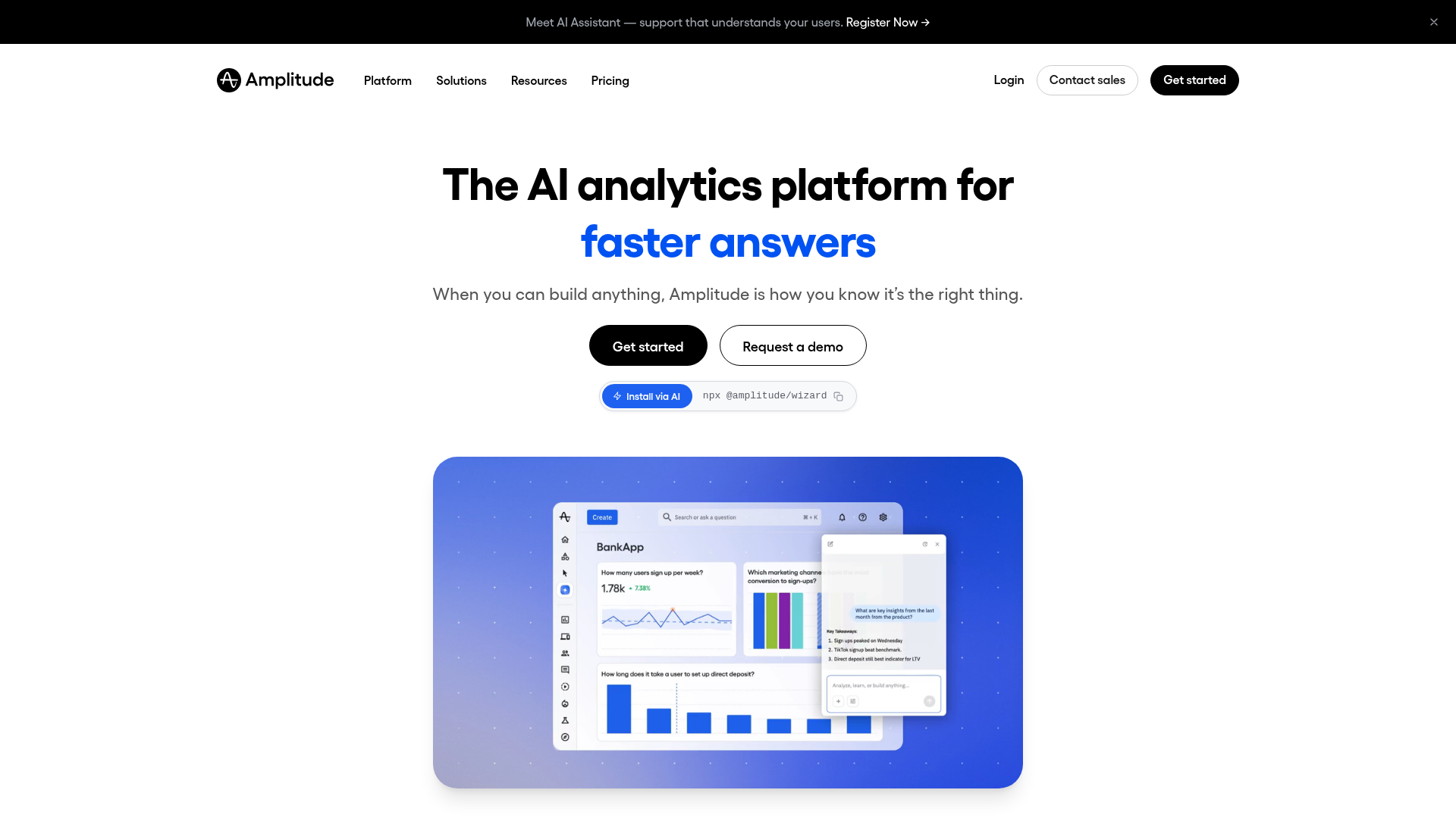 Amplitude product analytics tool for activation and retention
