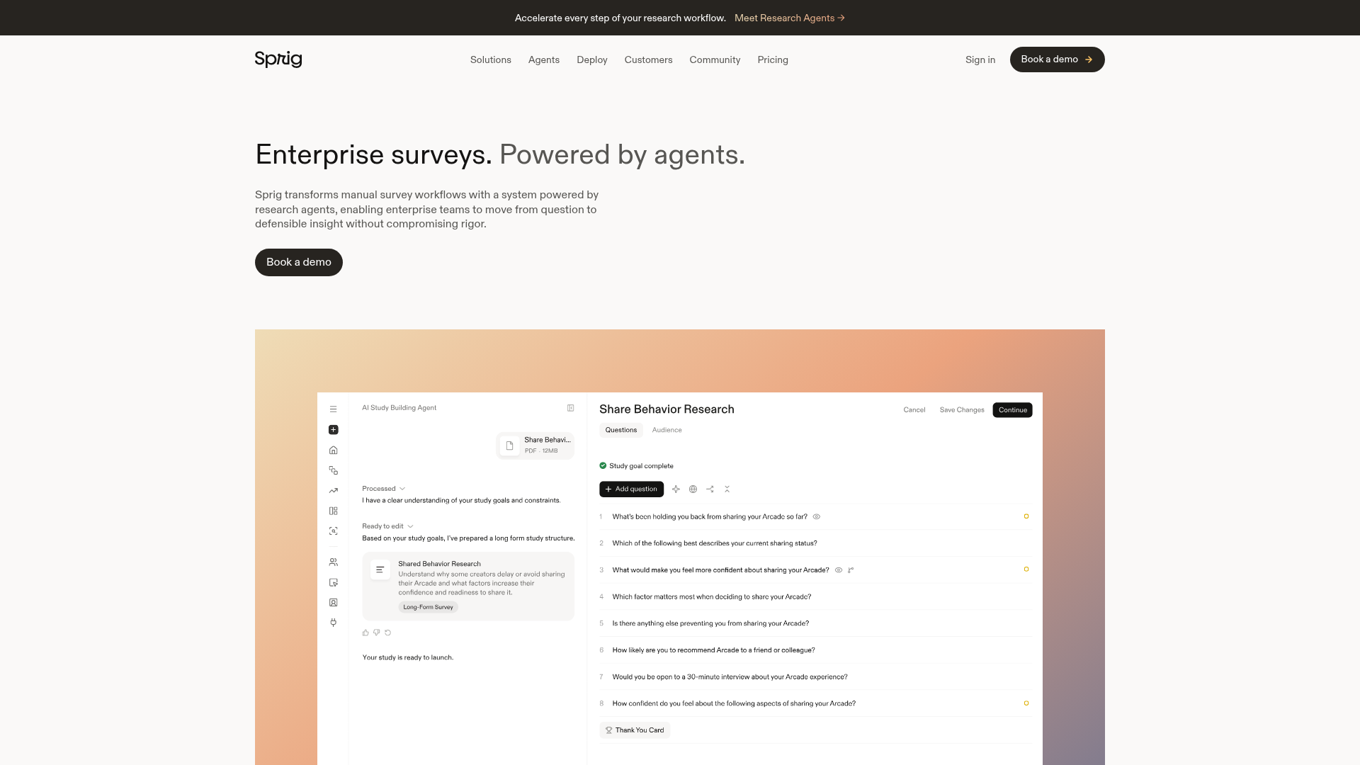 Sprig in-product user research platform