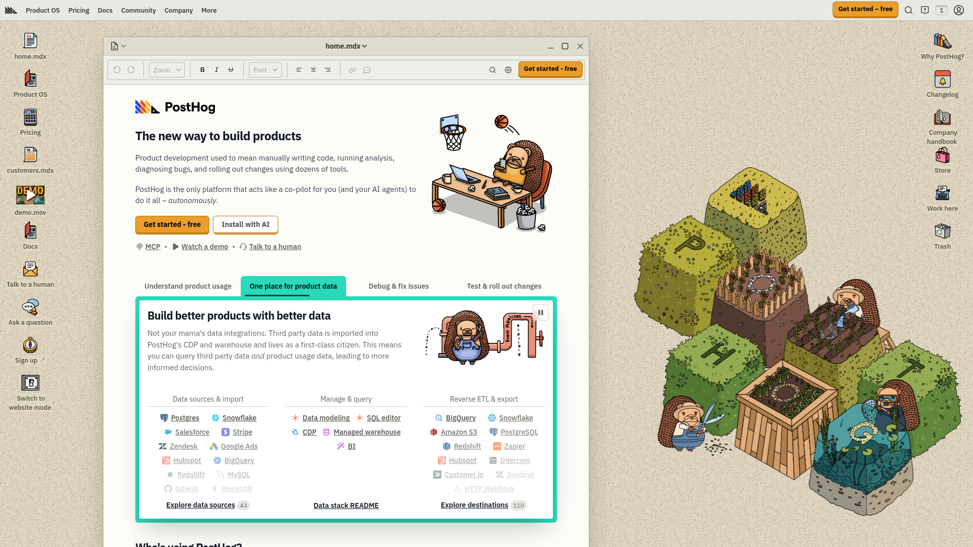 PostHog open-source product analytics suite