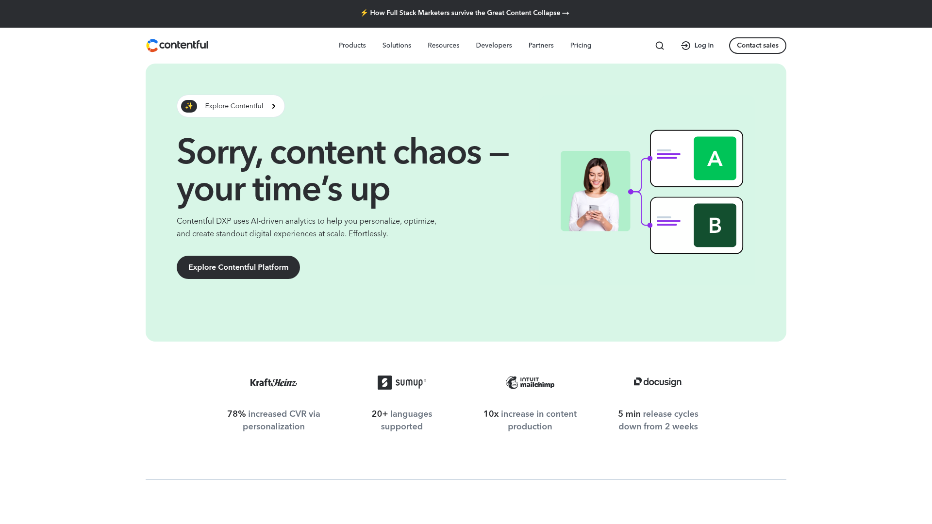 Contentful homepage