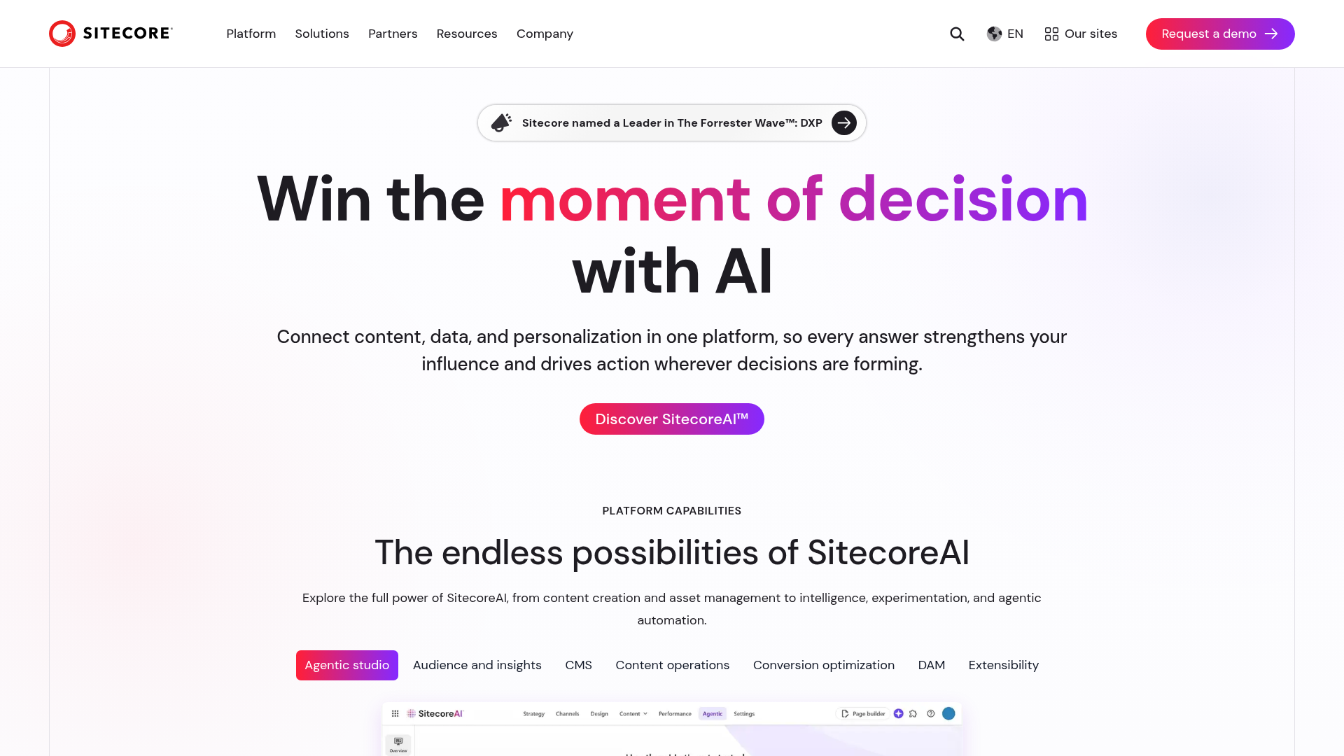 Sitecore homepage
