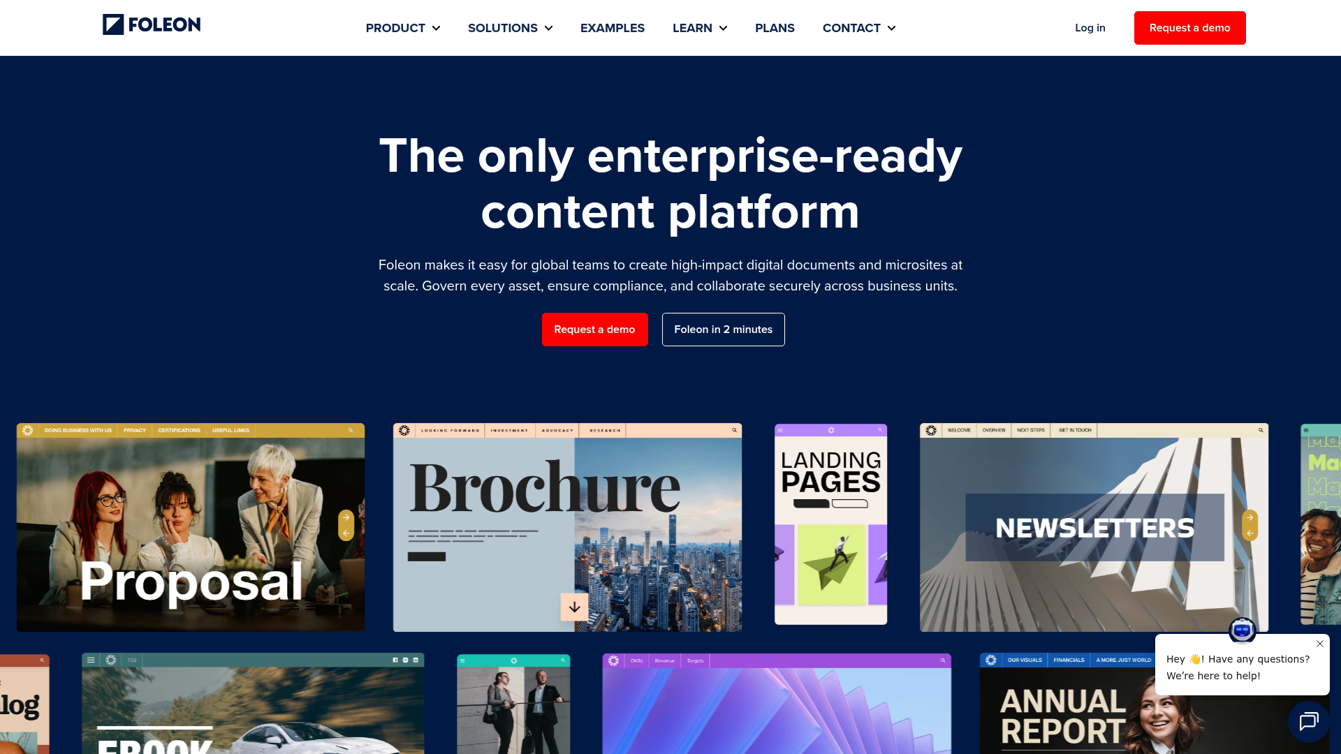 Foleon homepage