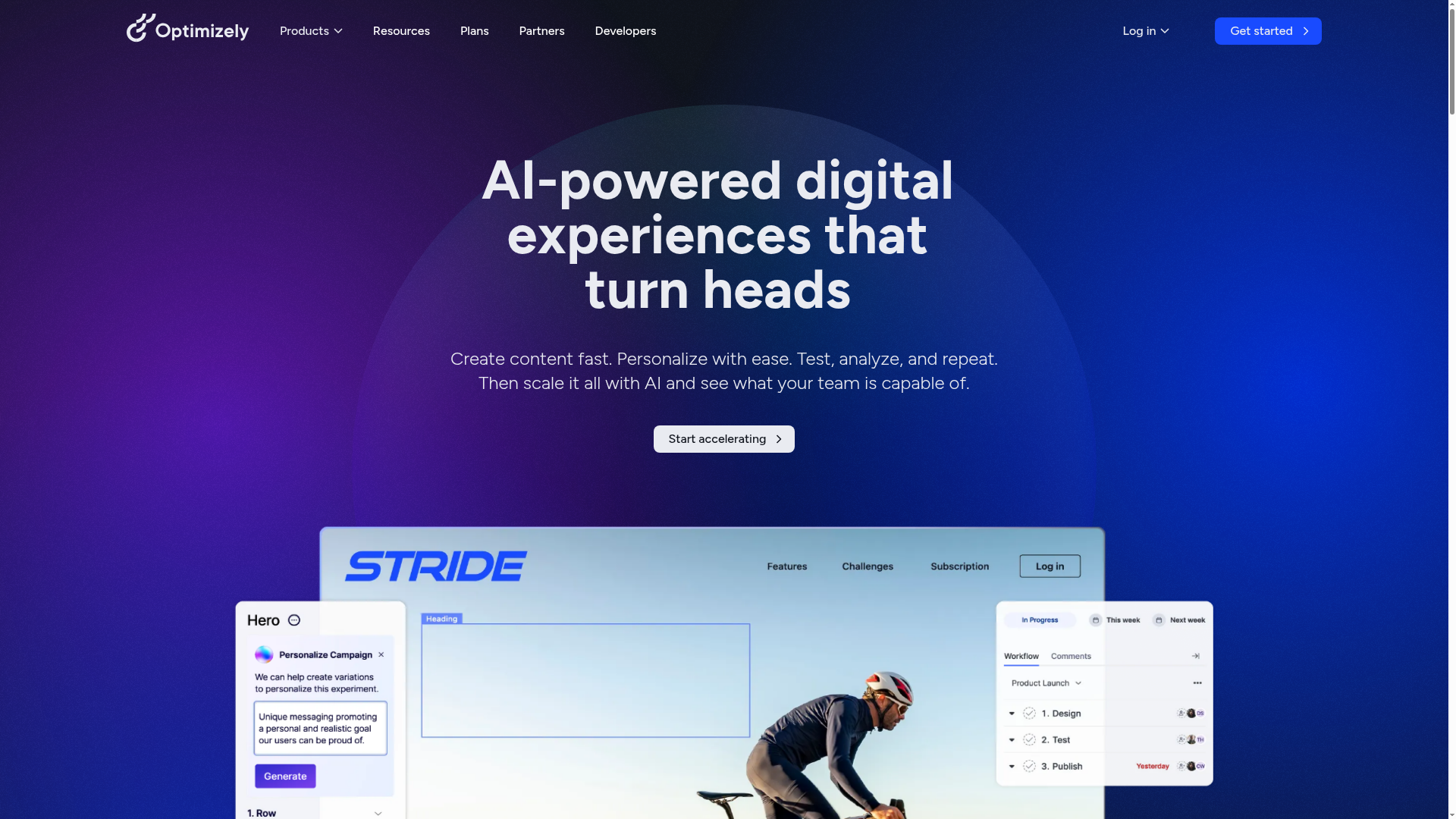Optimizely homepage