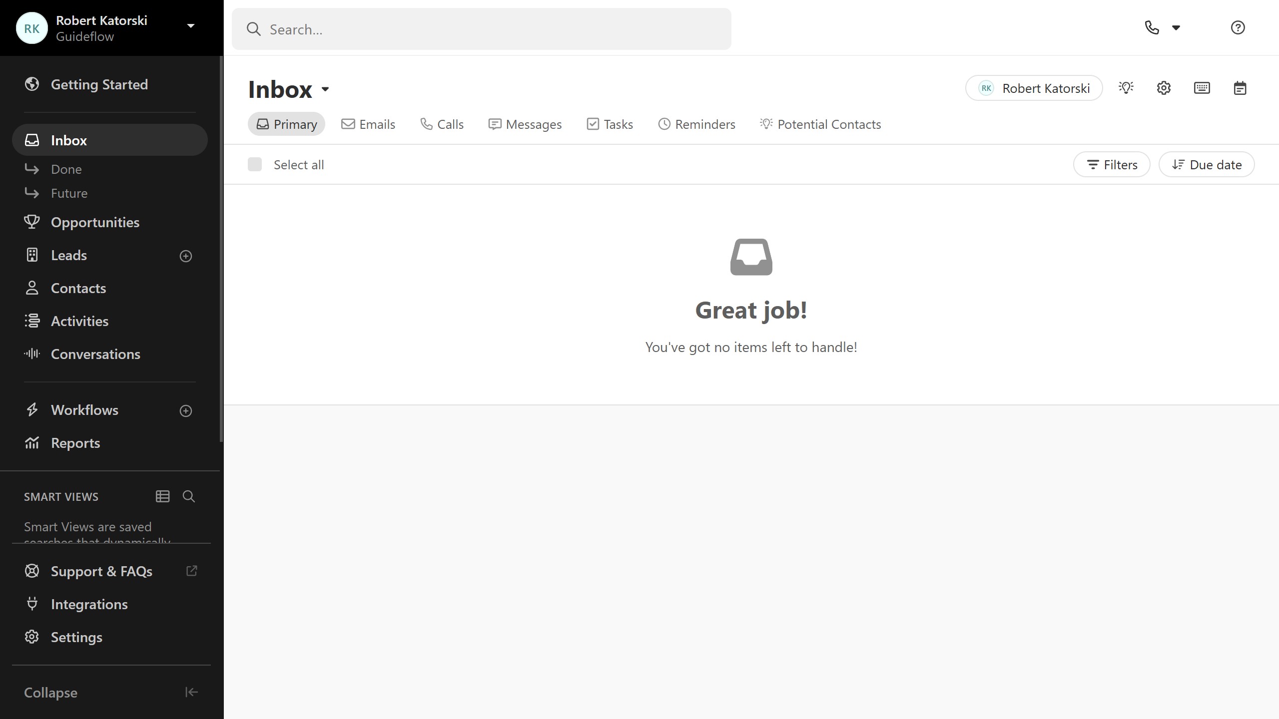How to disable autoresponses in the primary tab in Close.com