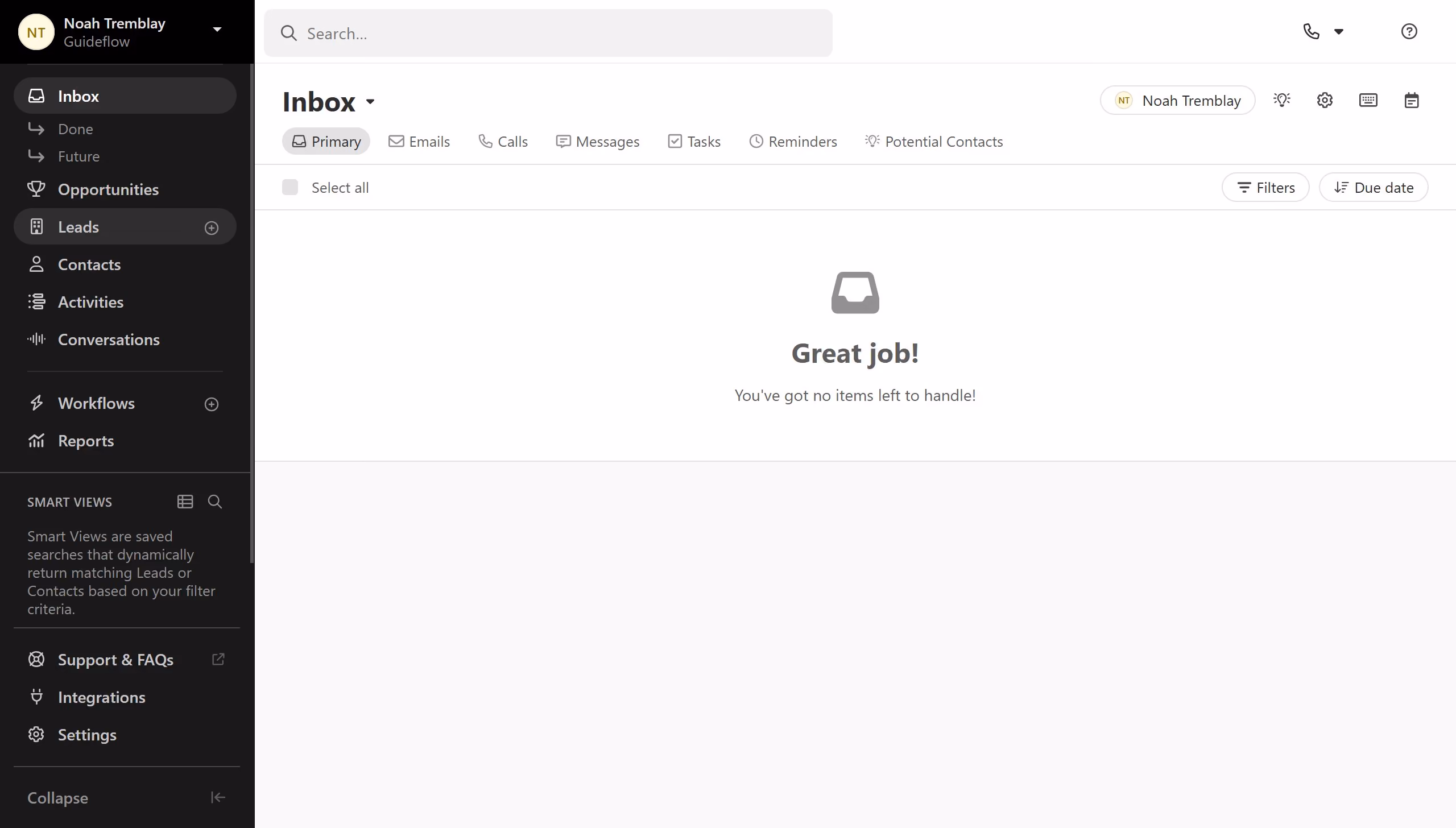 How to export leads in Close.com
