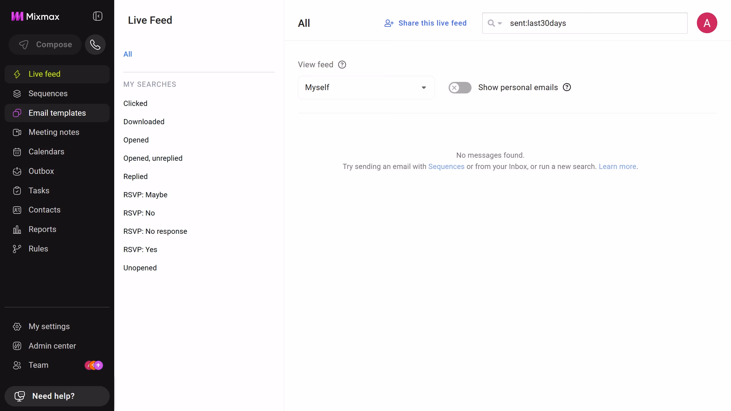 How to open the trash for email templates in Mixmax