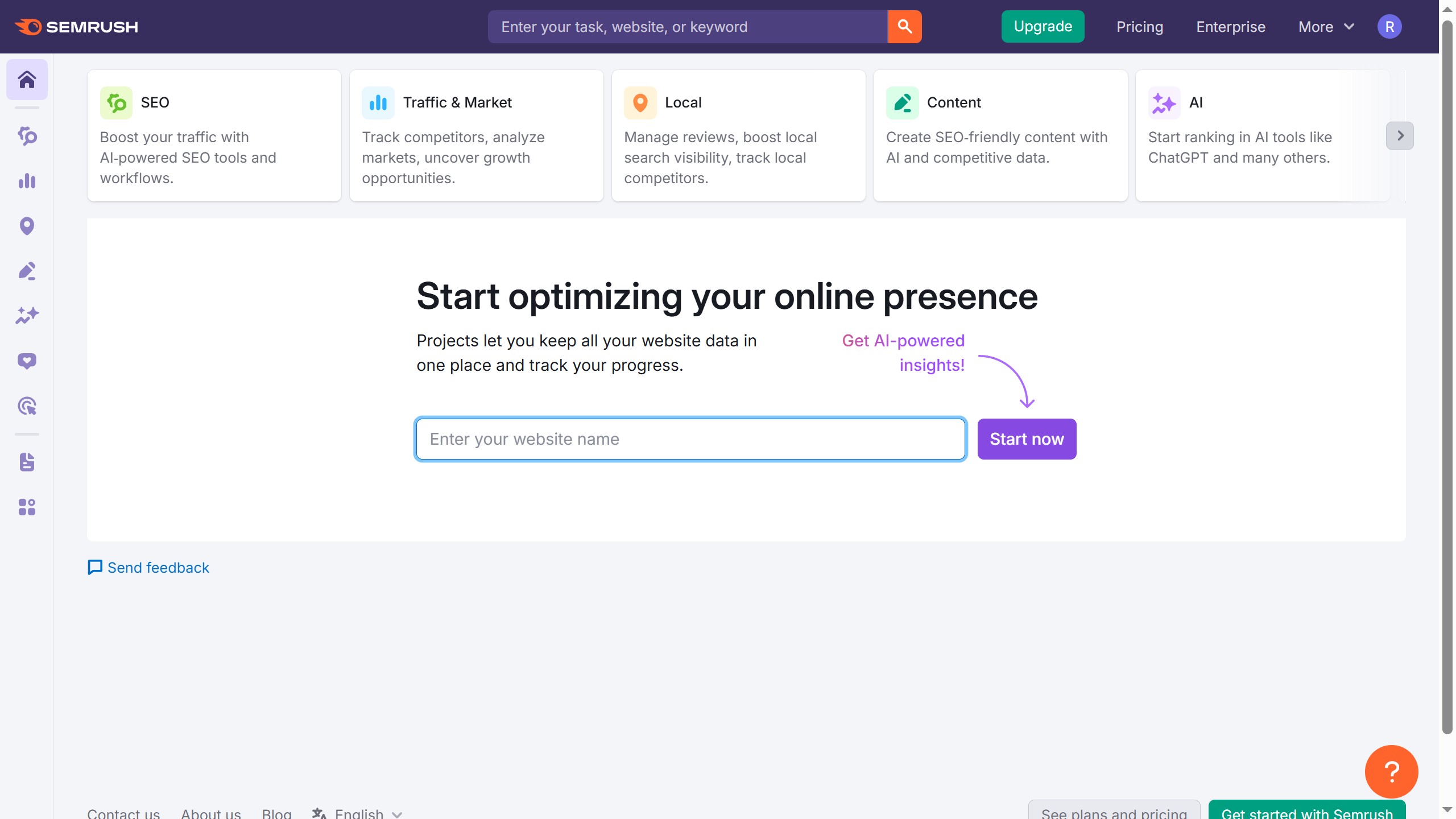 How to compare two sites in backlink gap in Semrush