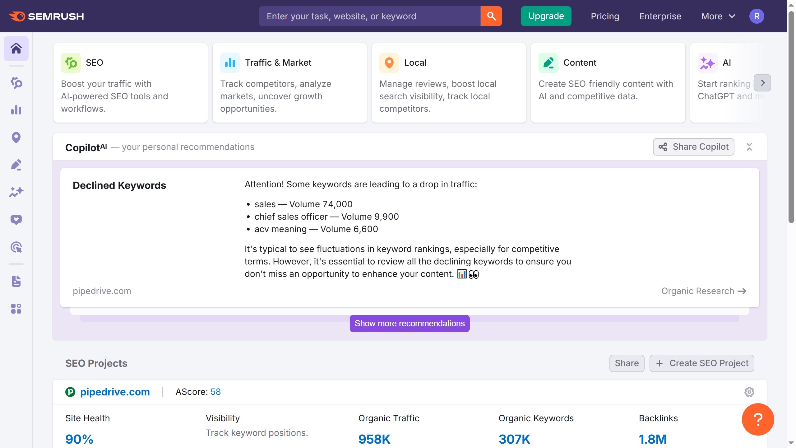 How to check your domain's backlinks in Semrush