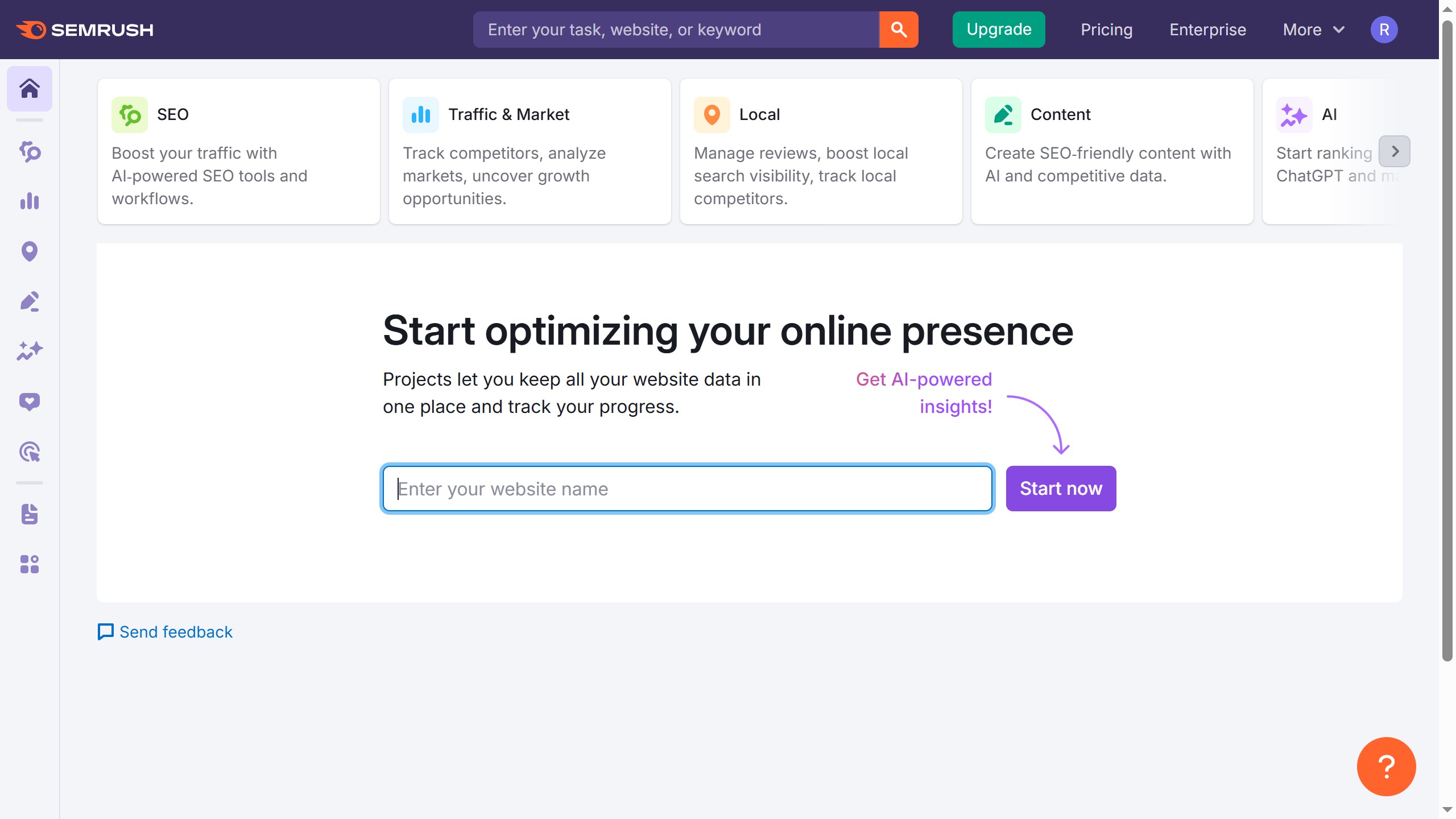 How to see traffic changes in Semrush