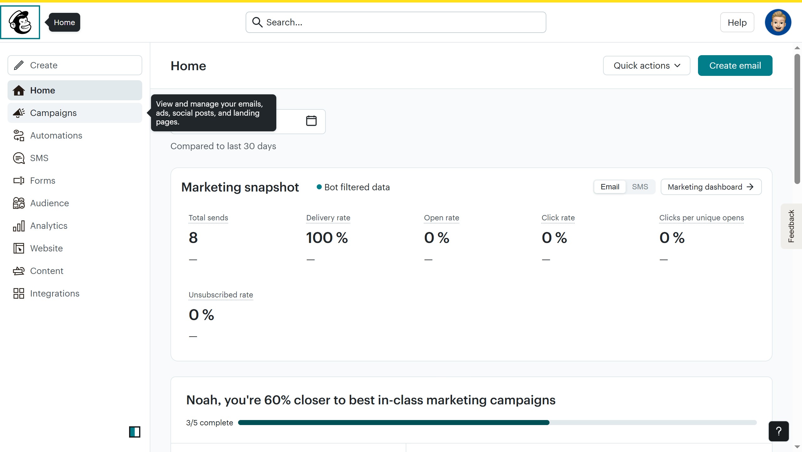 How to duplicate text block in a landing page in Mailchimp