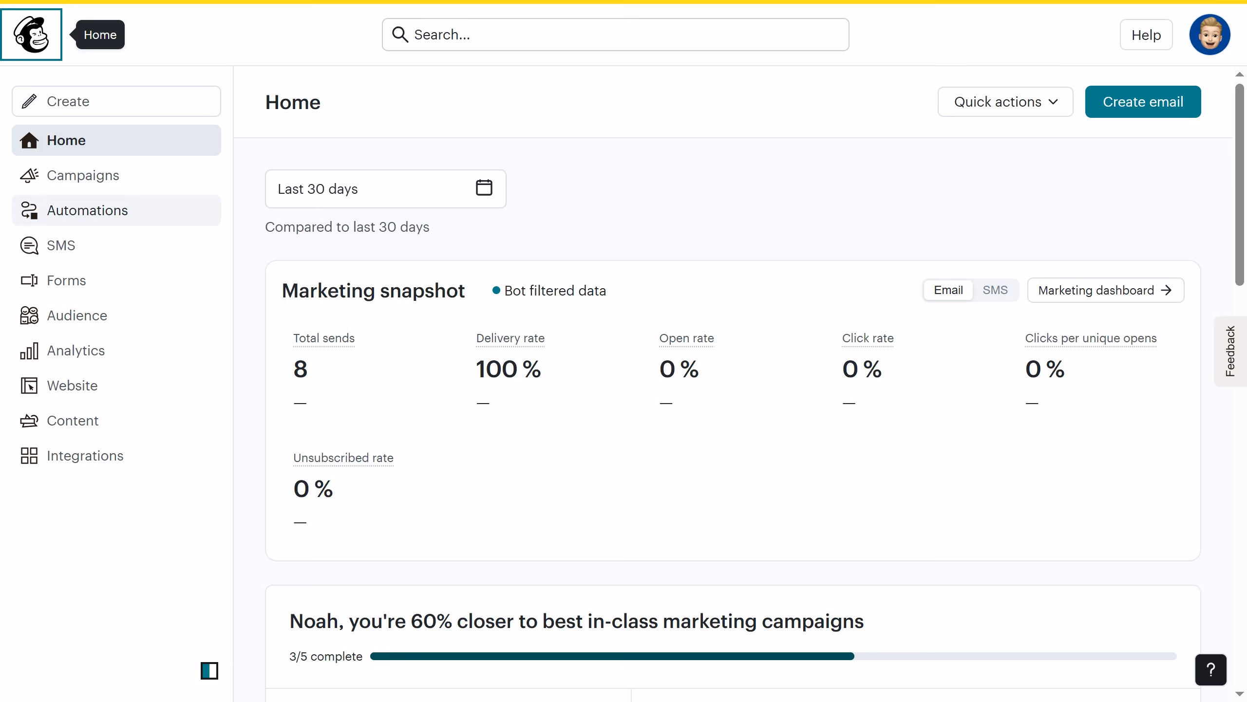 How to edit text block font style in a landing page in Mailchimp