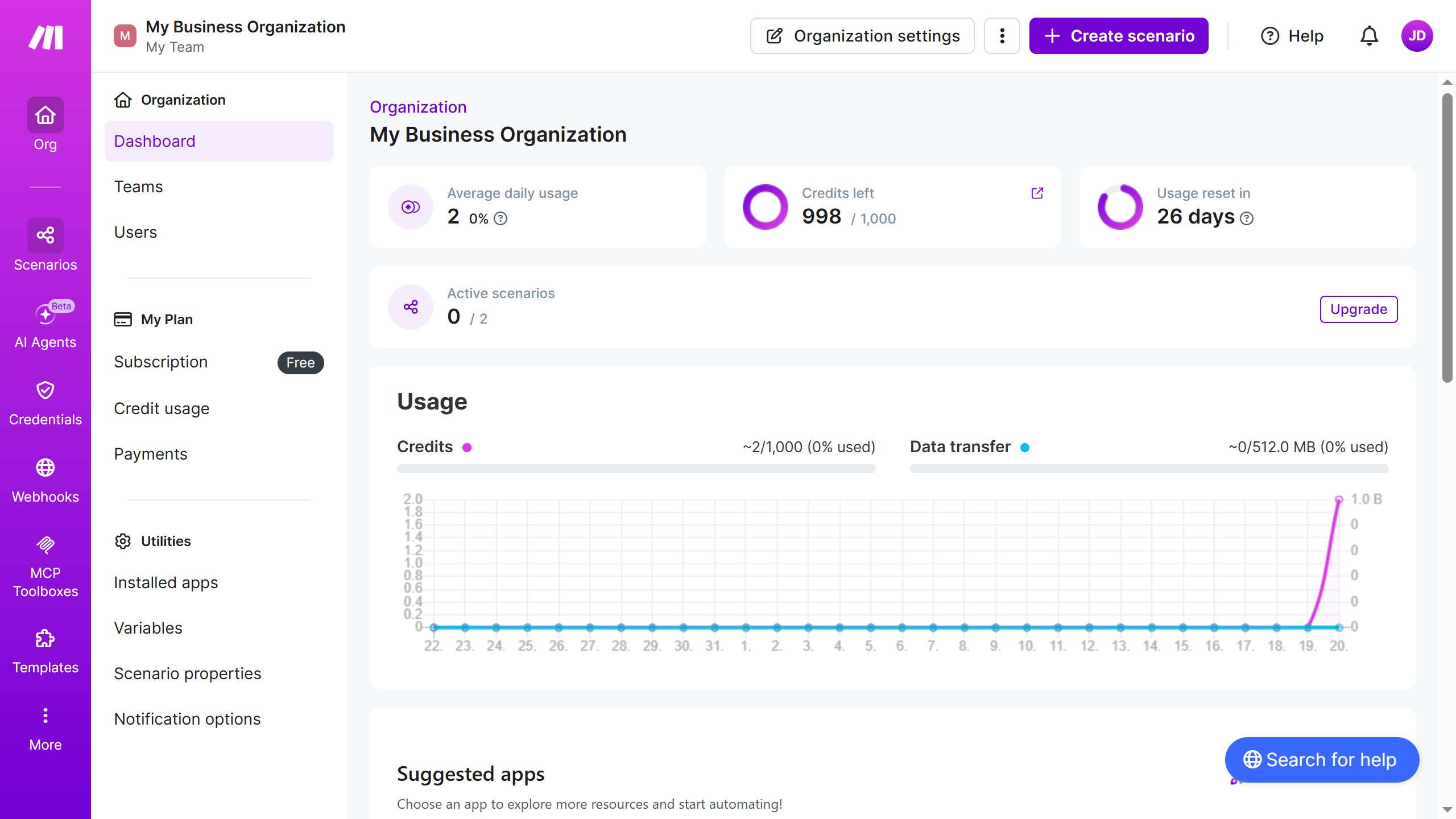 How to manage running time of Slack scenario in Make
