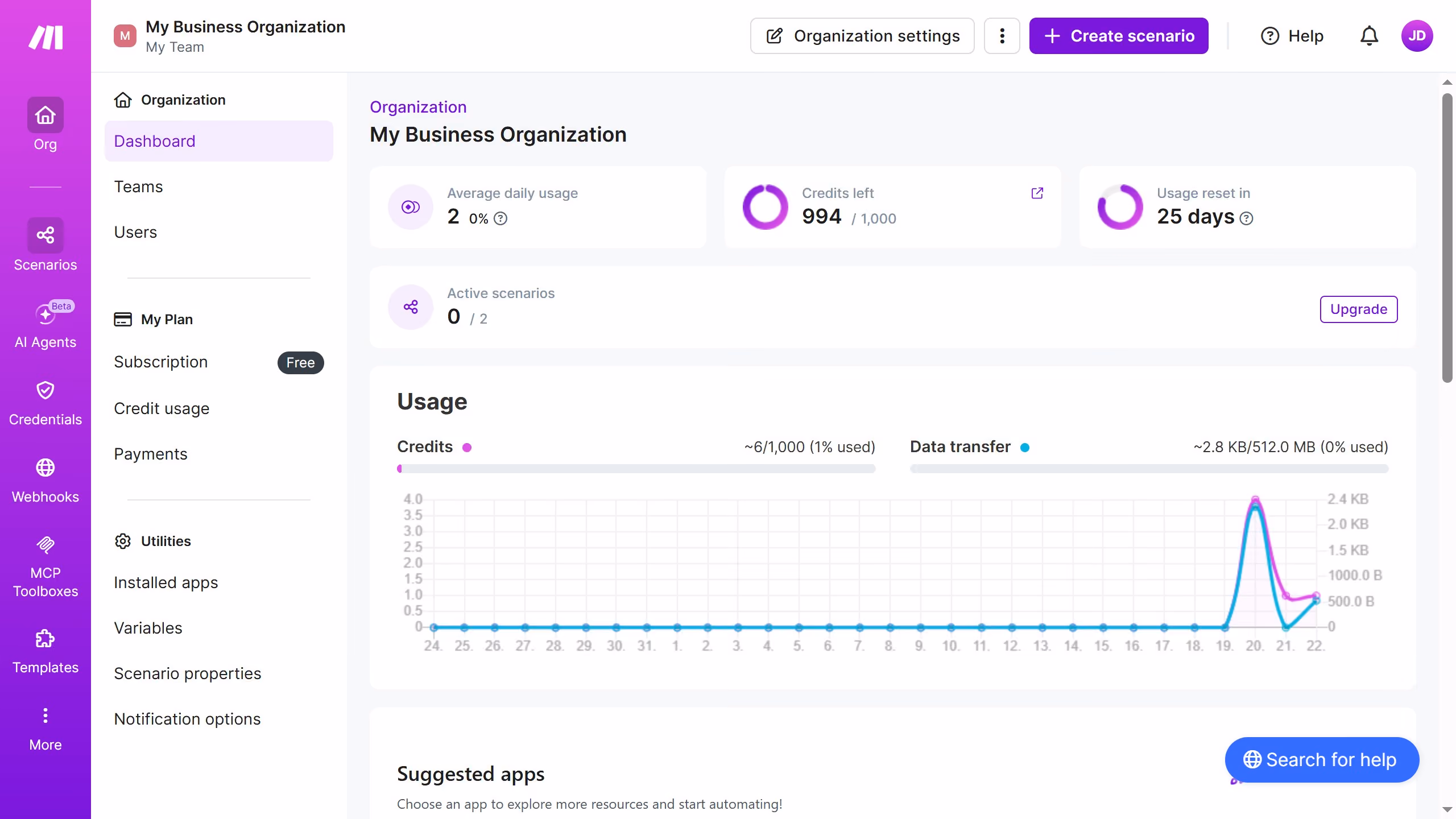 How to duplicate a Dropbox scenario in Make
