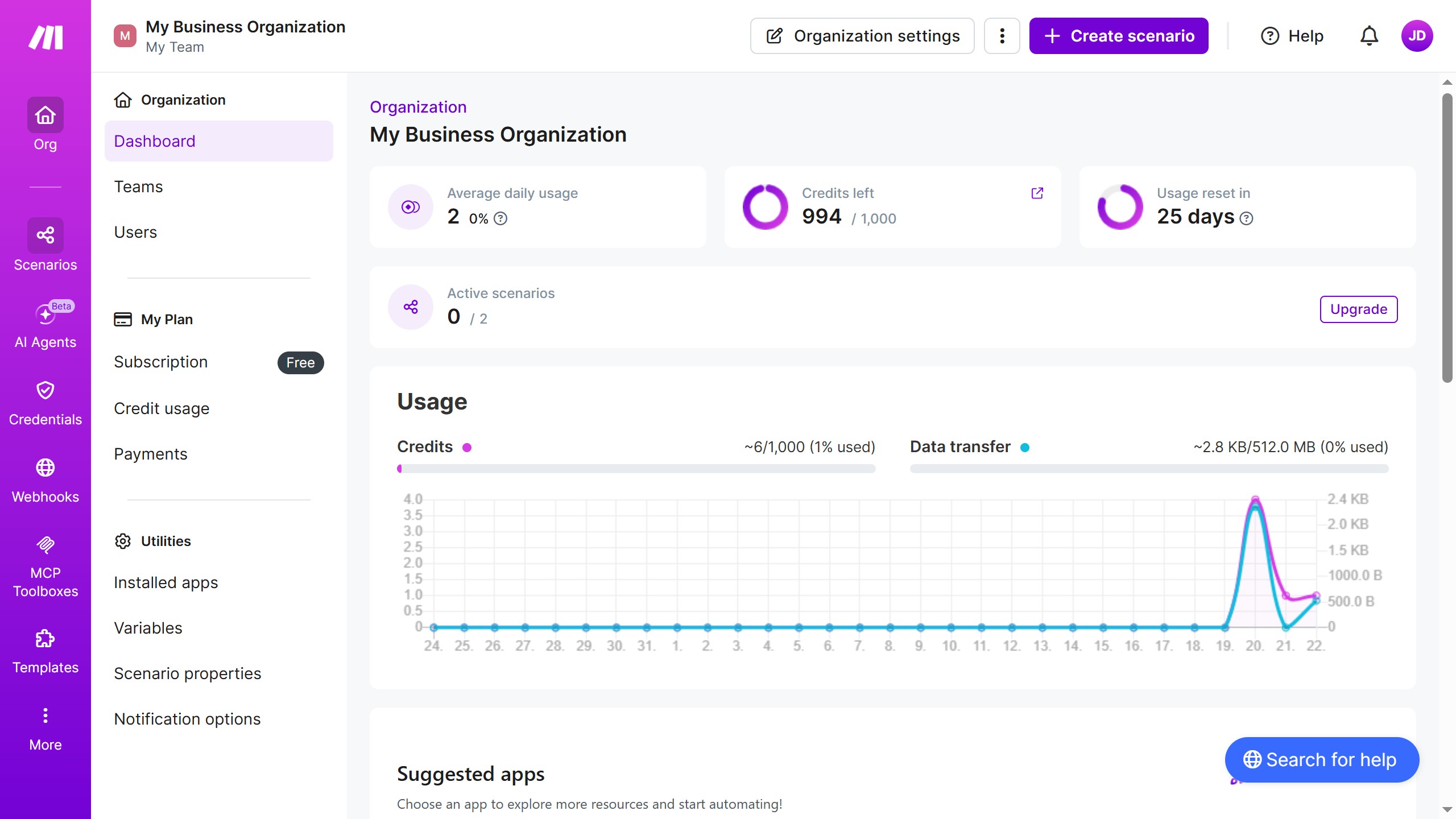 How to duplicate a Dropbox scenario in Make