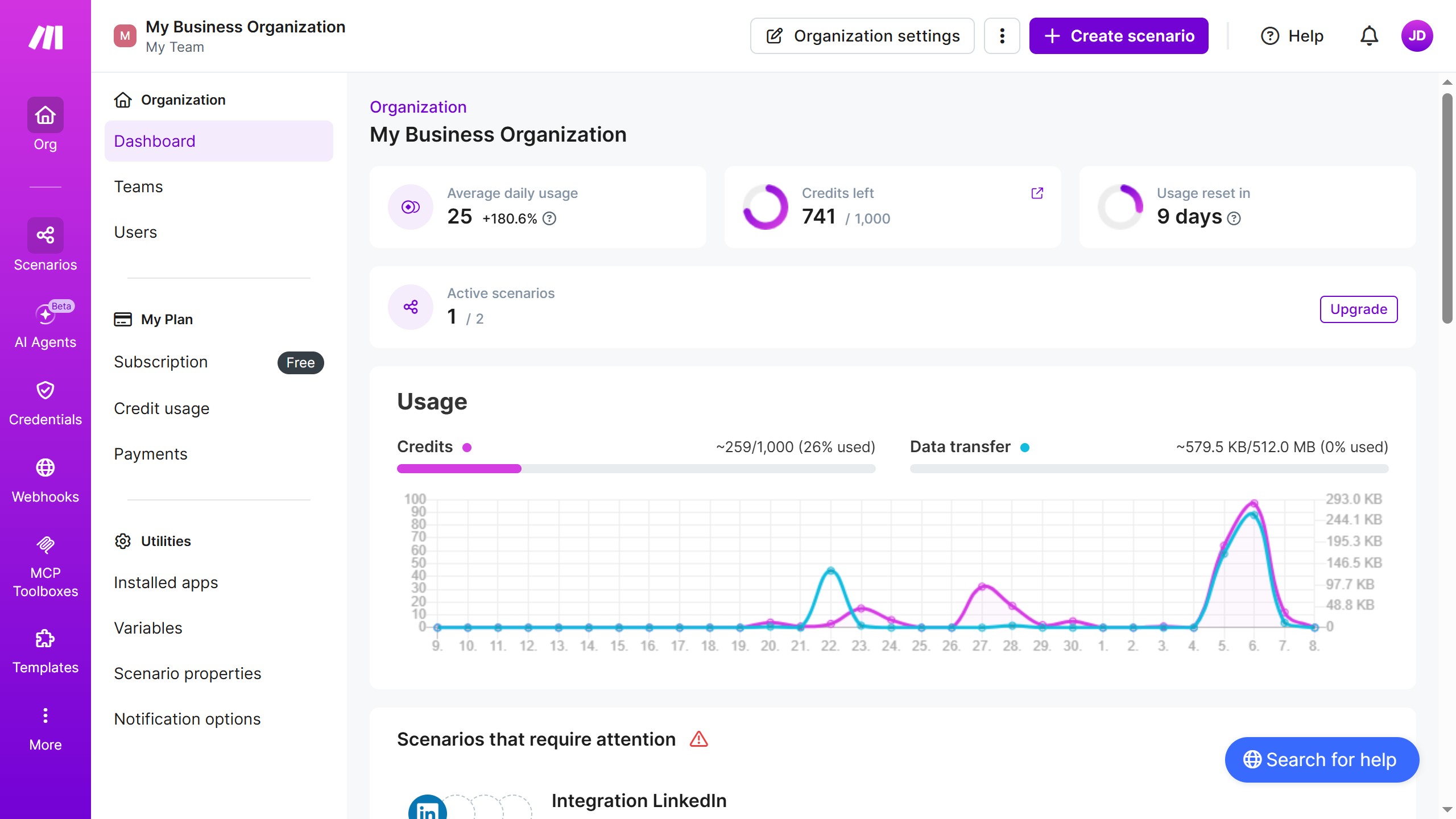 How to set a regular interval running schedule of a Zapier scenario in Make