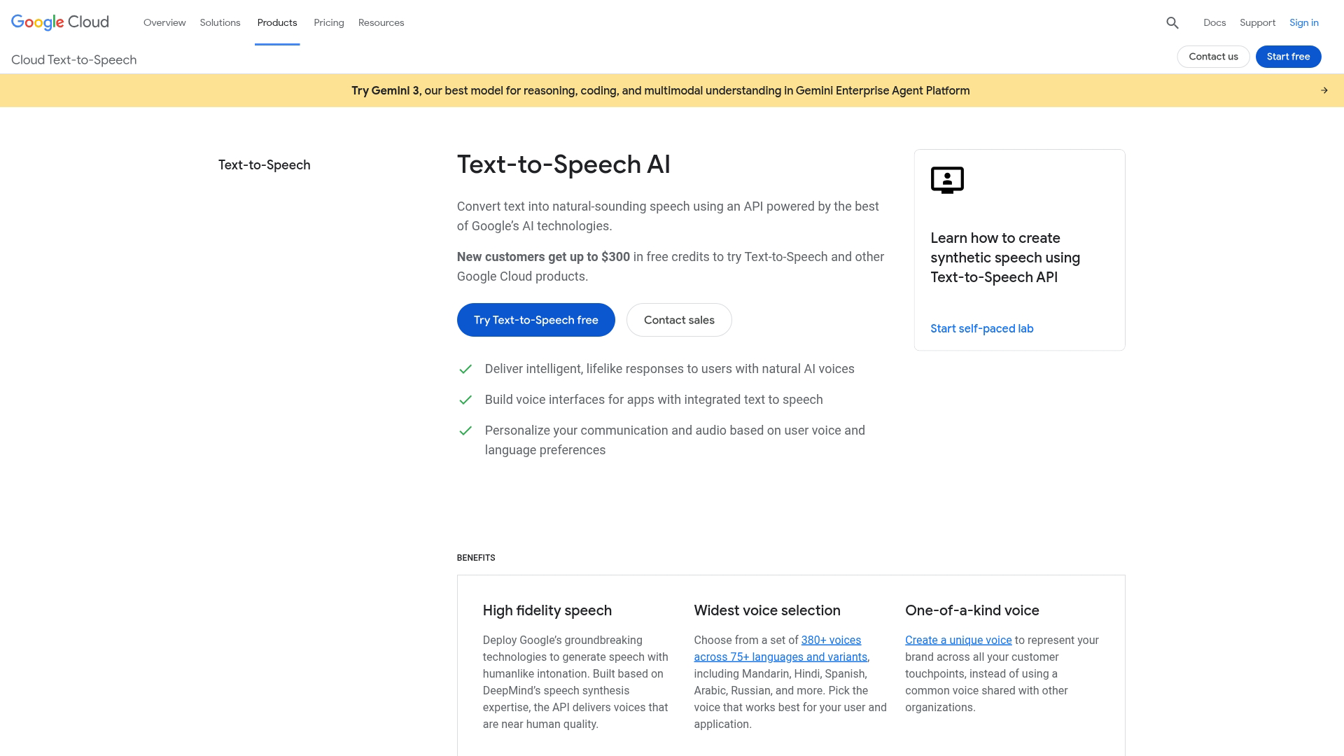 5. Google Cloud Text to Speech