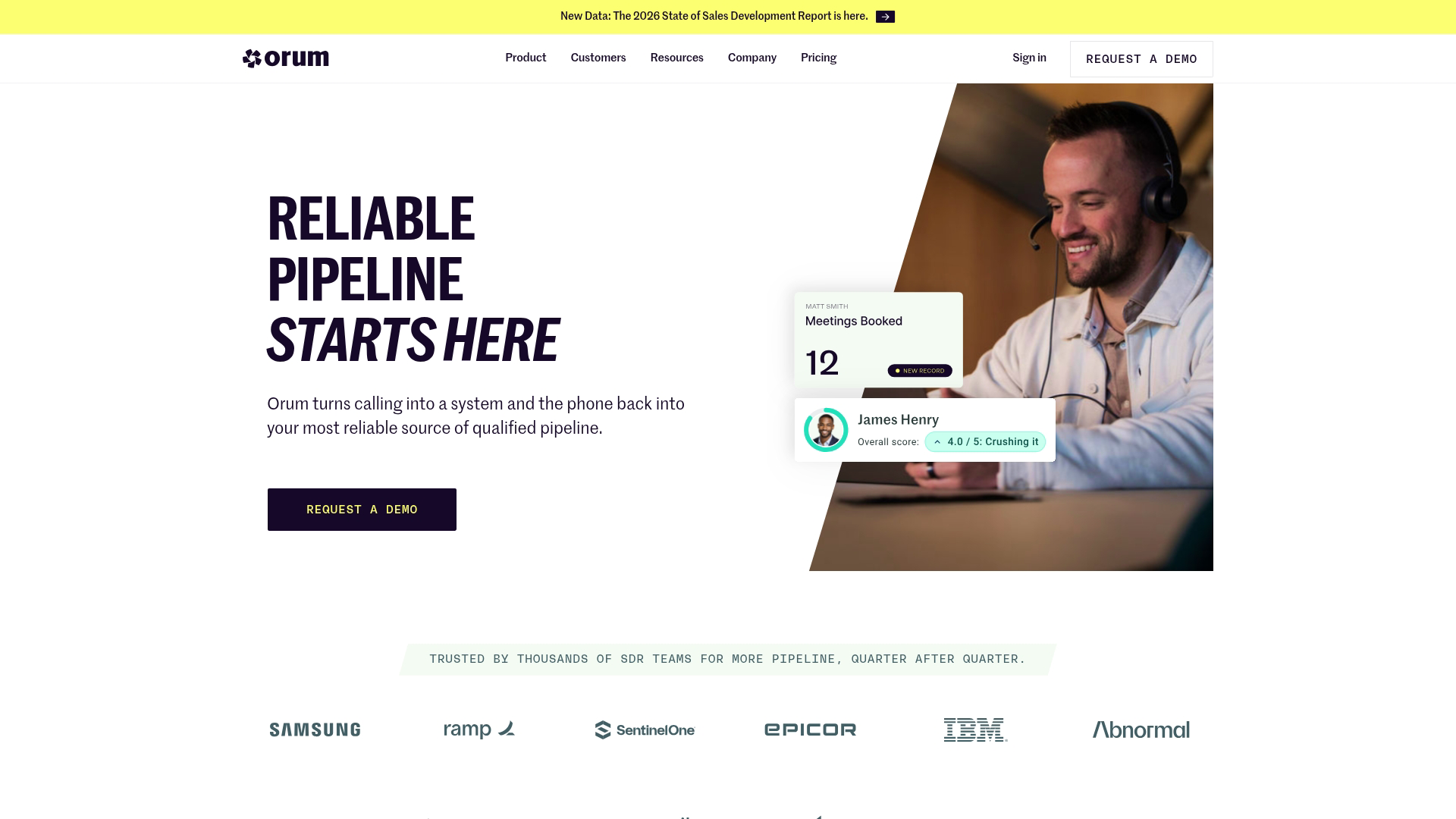Orum homepage screenshot