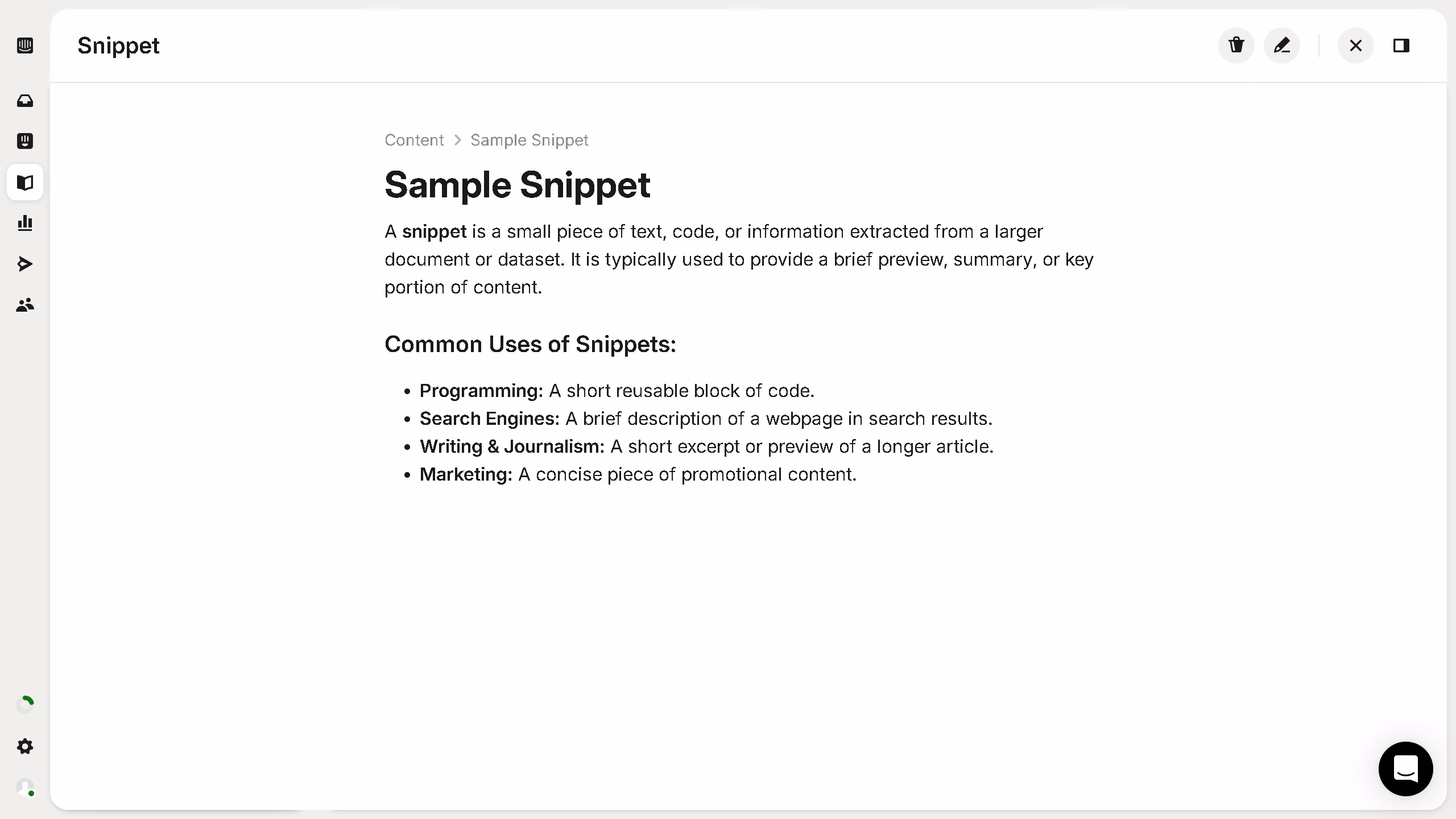 How to add a snippet to a folder in the Knowledge Hub on Intercom