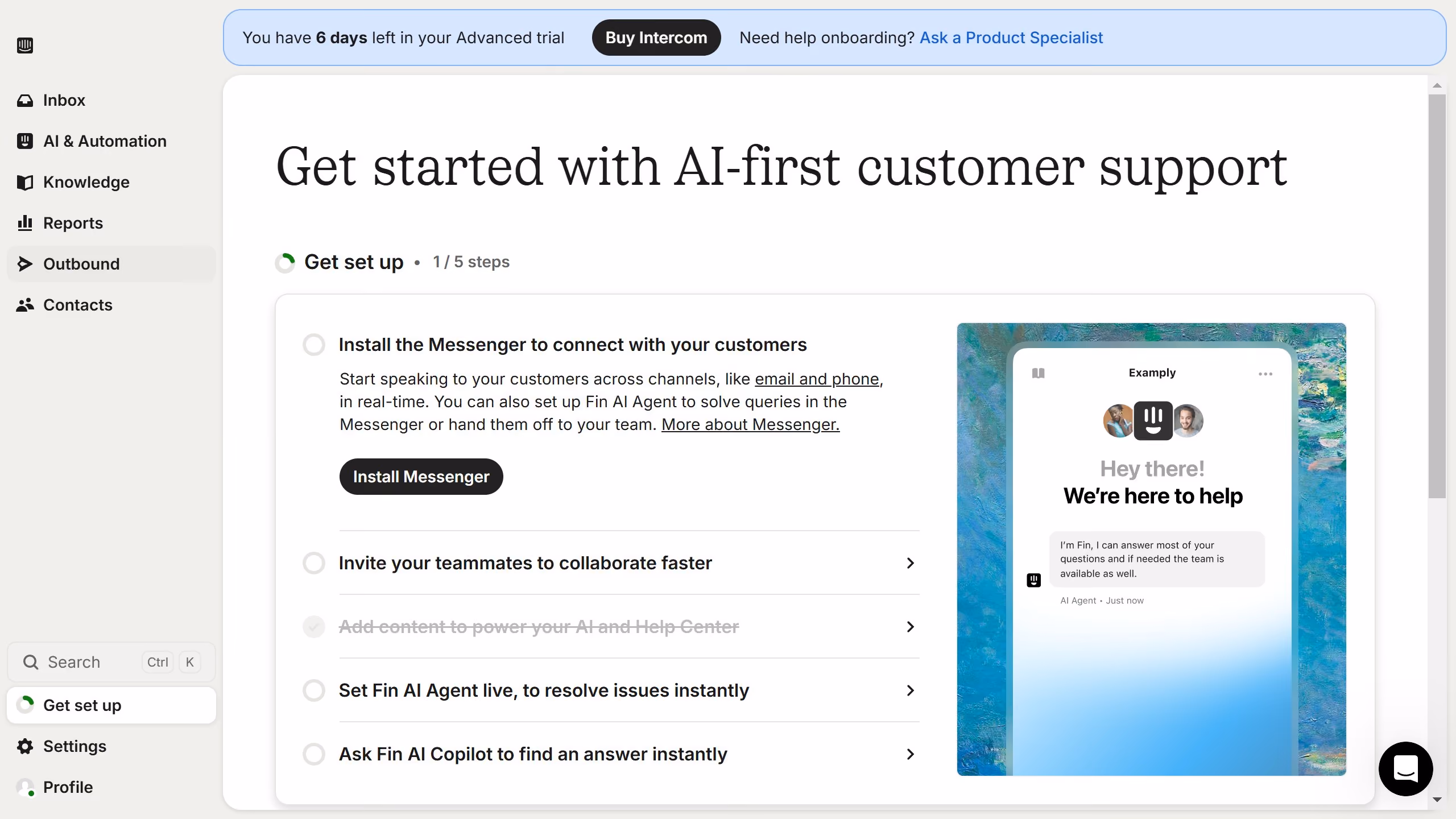How to share a checklist on Intercom