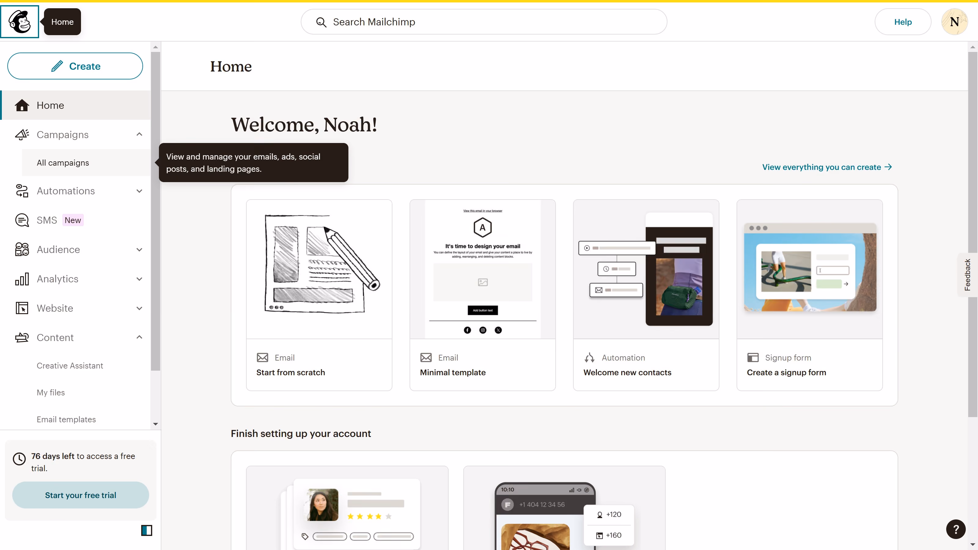 How to send a test email on Mailchimp