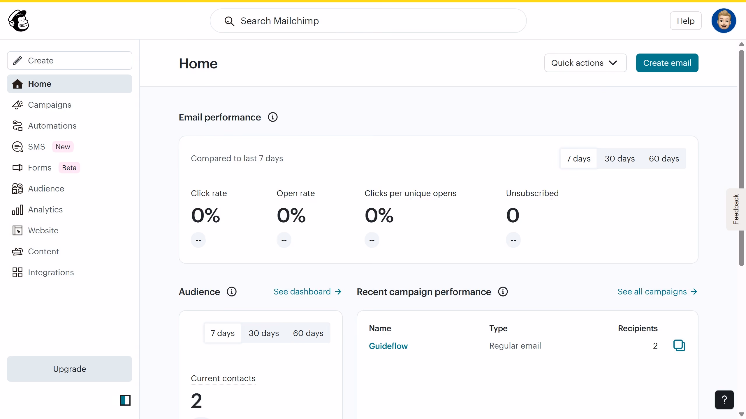 How to create a folder in Mailchimp