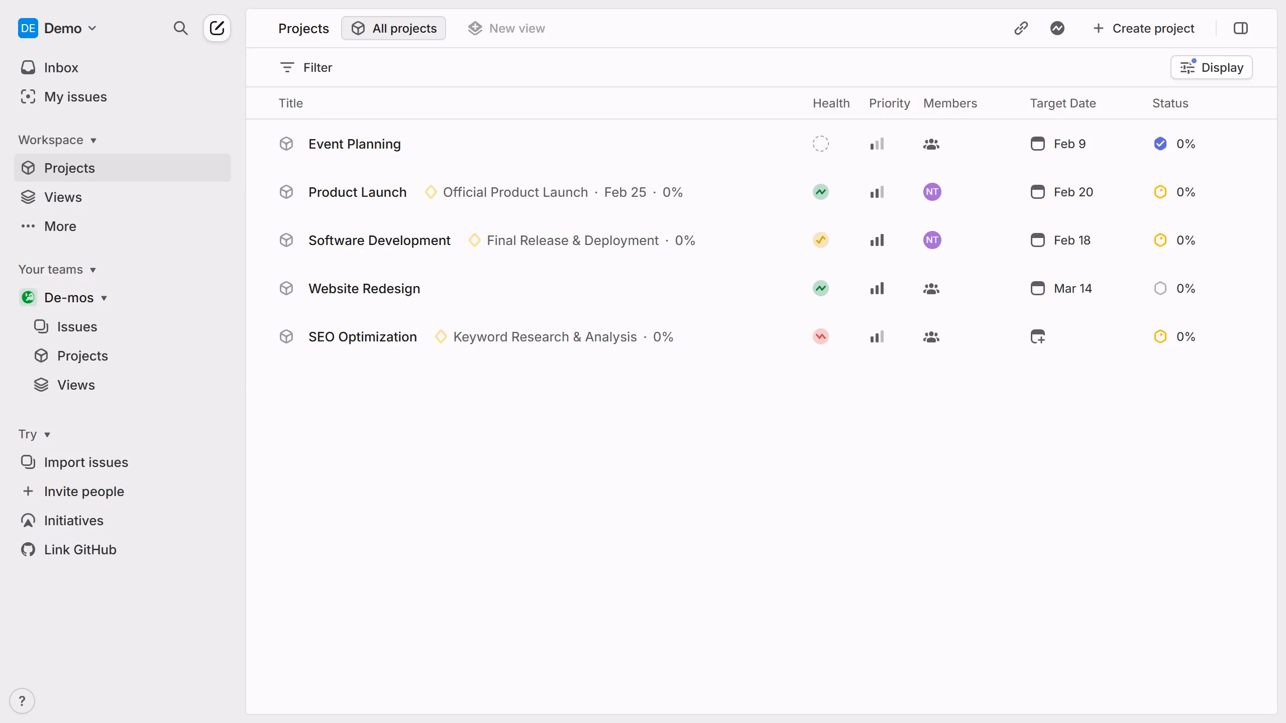 How to create documents in a project on Linear