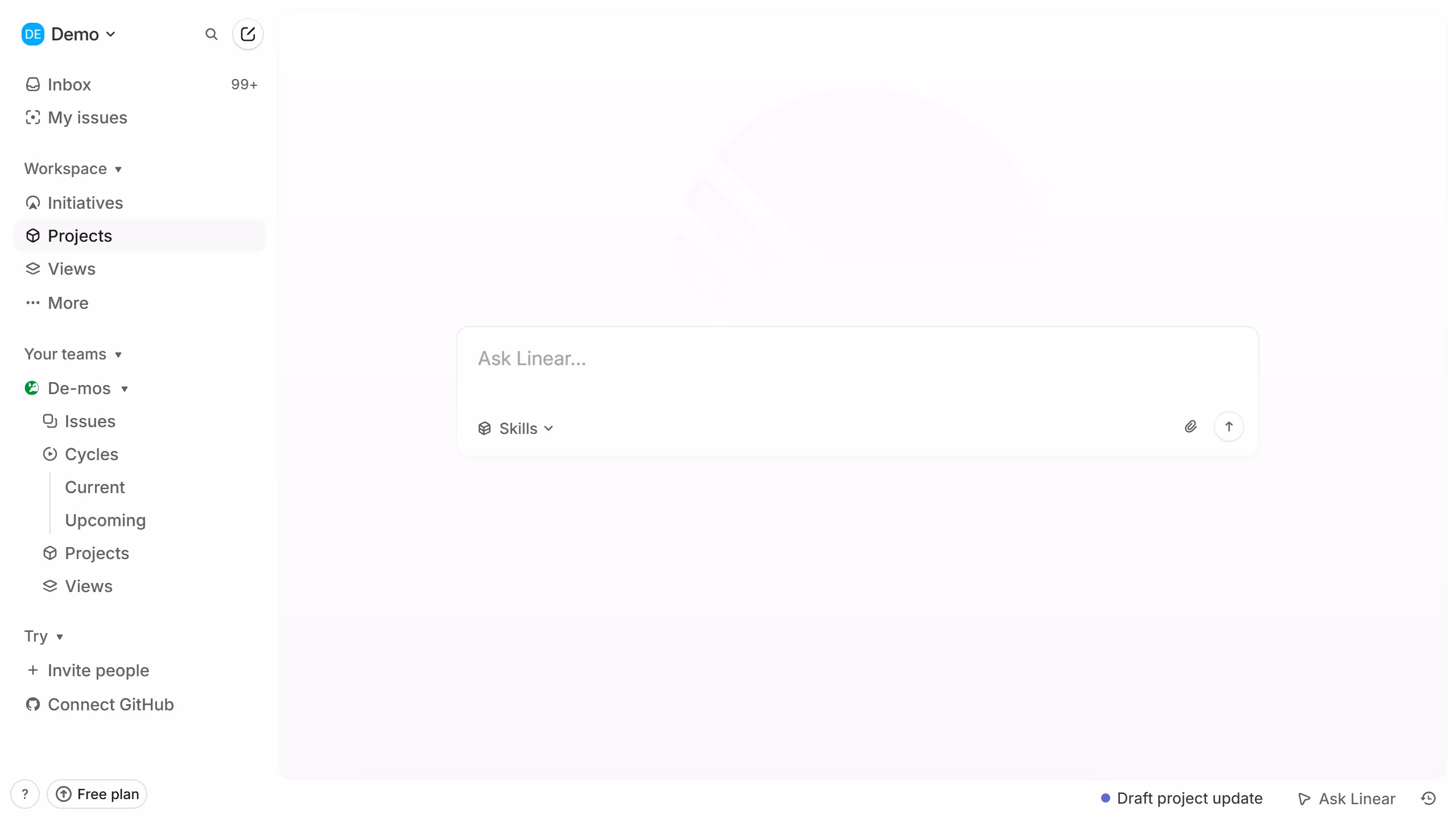 How to add rows on tables to documents in a project on Linear