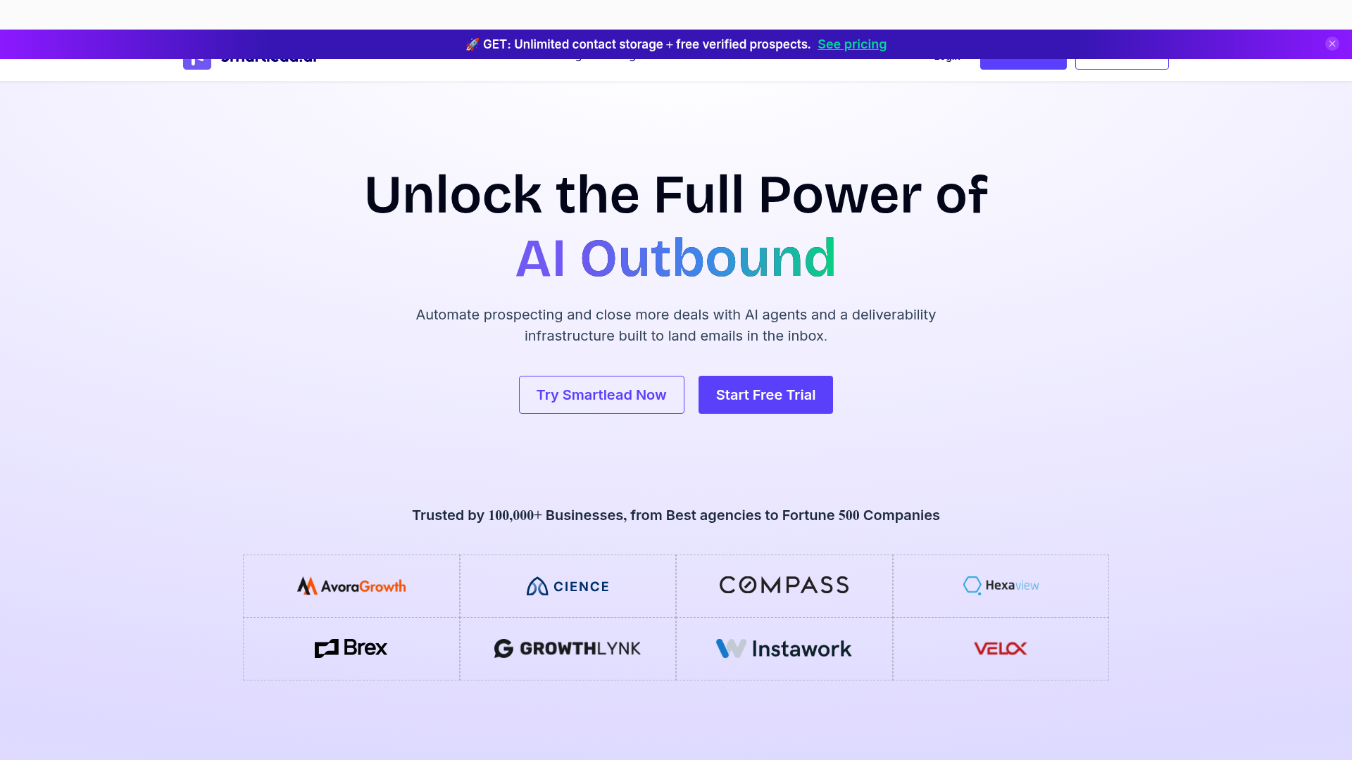 Smartlead homepage