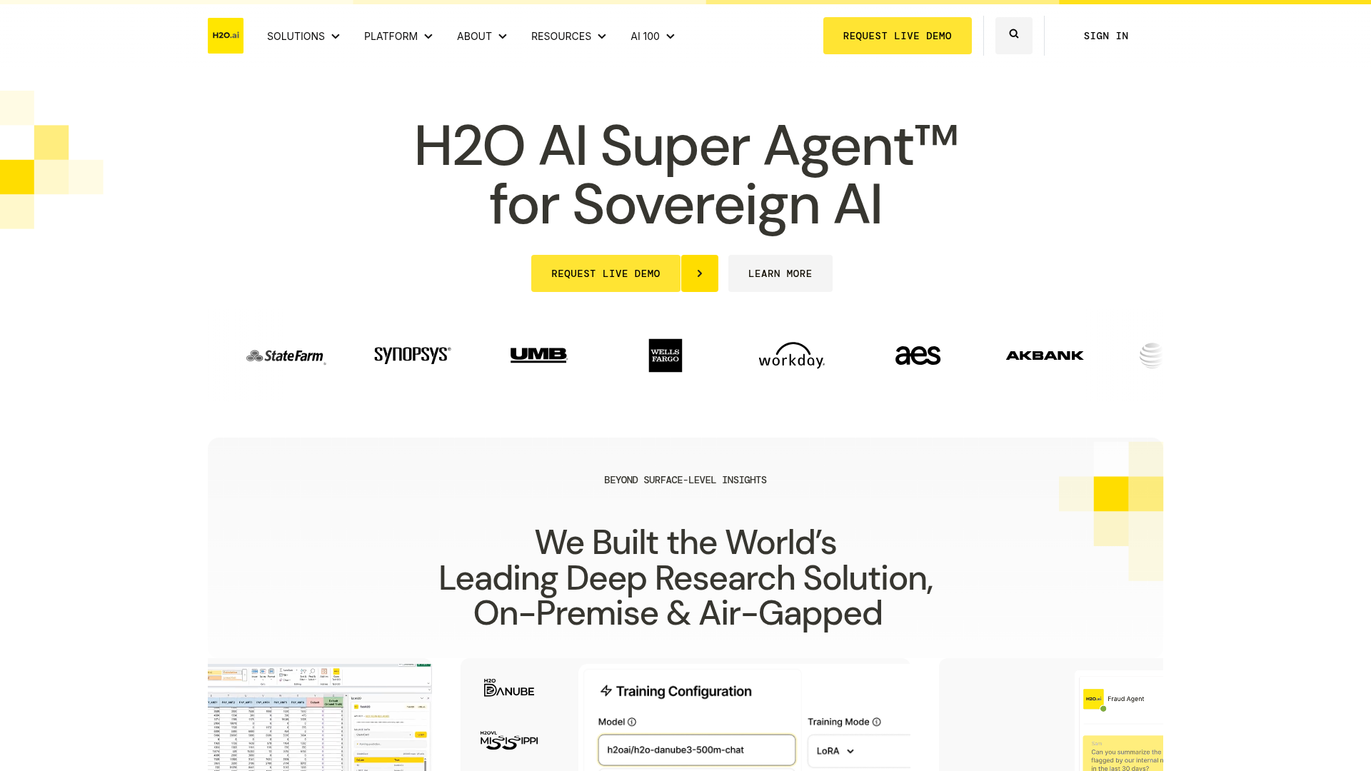 H2O.ai AutoML platform homepage