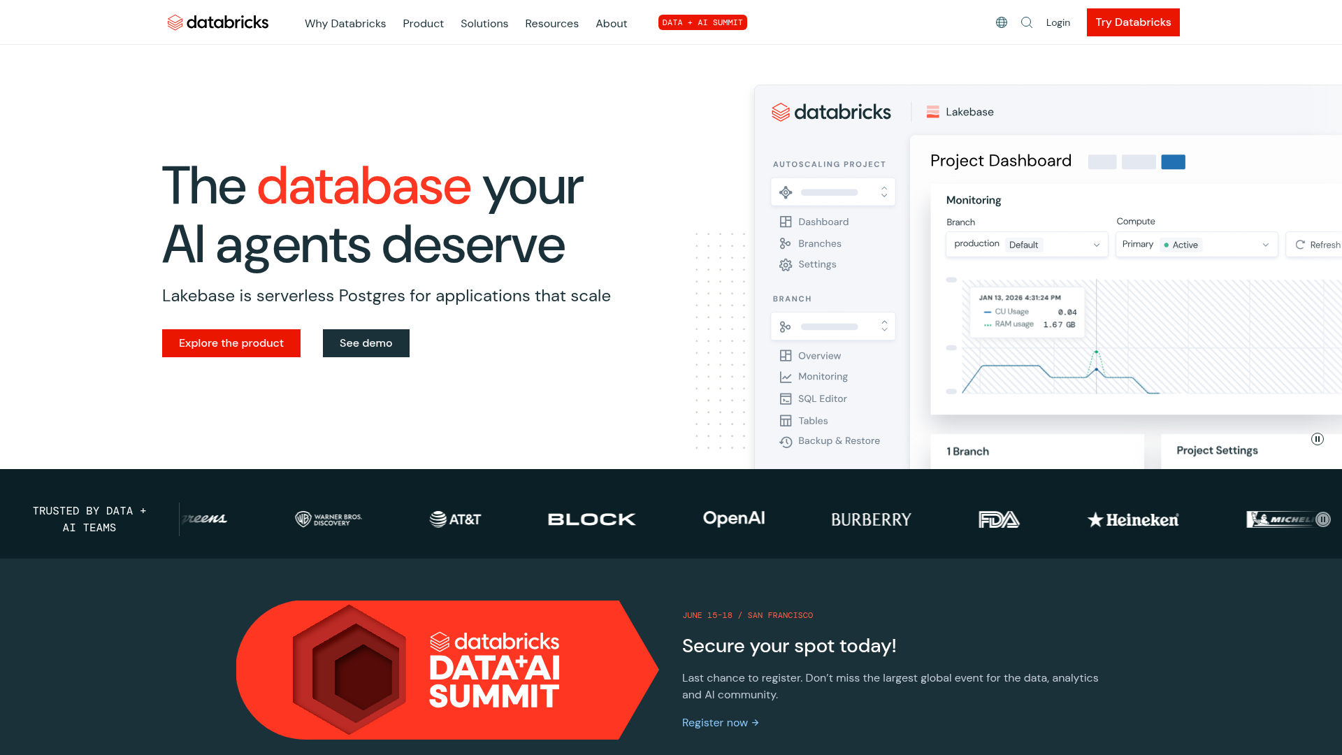 Databricks lakehouse platform homepage