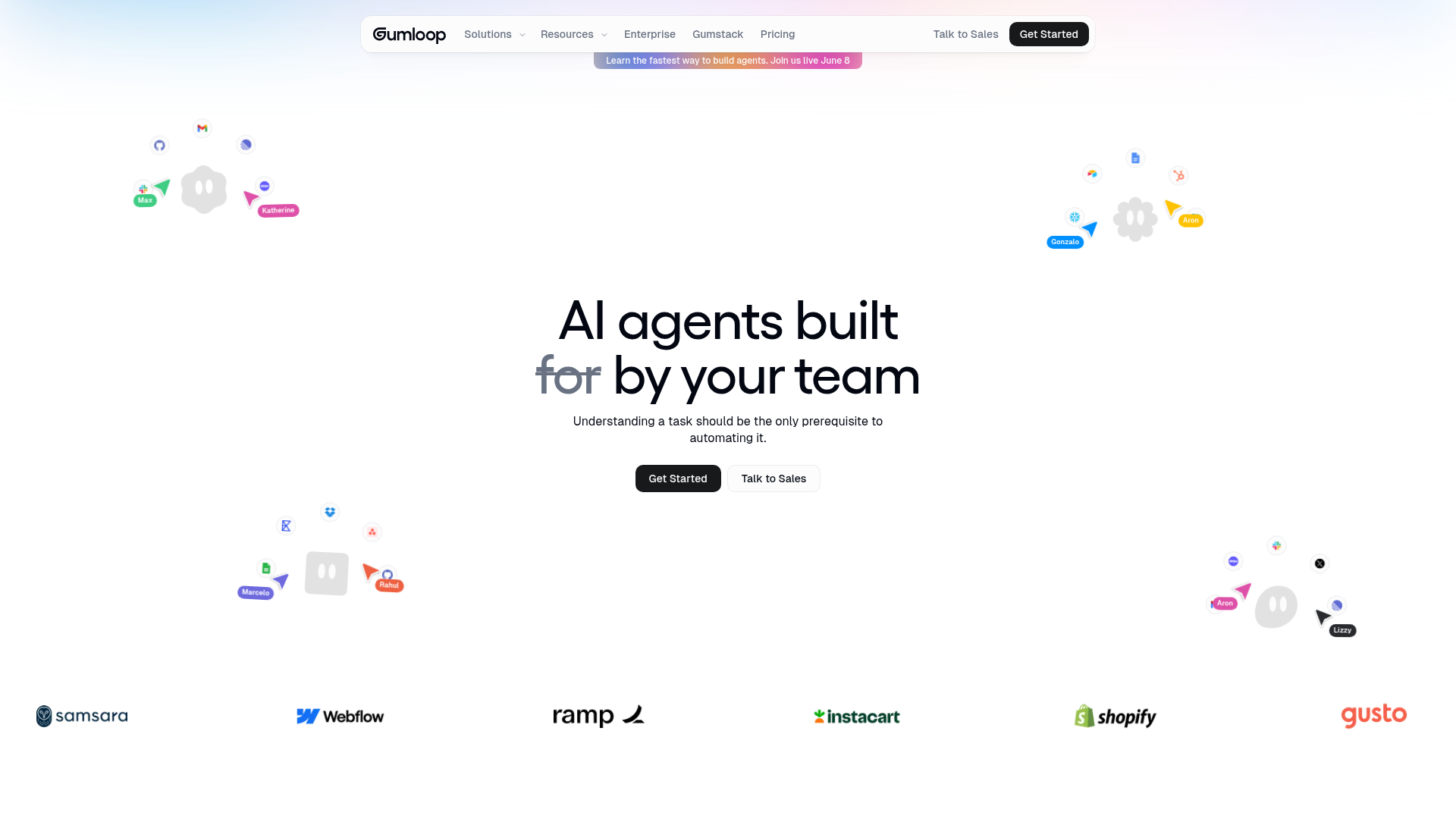 Gumloop homepage