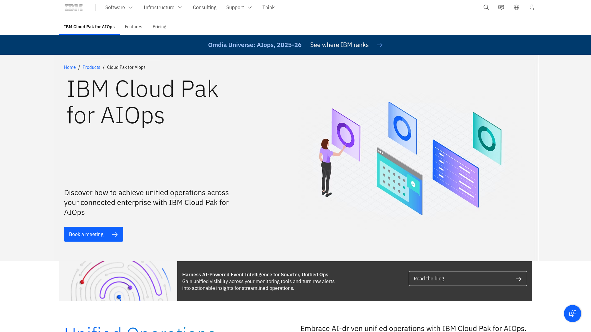 IBM Cloud Pak for AIOps homepage