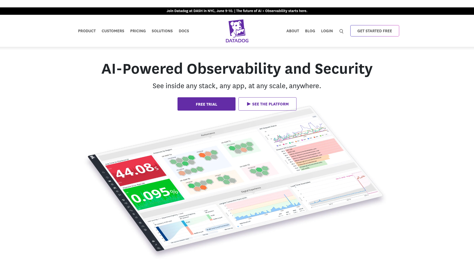 Datadog homepage