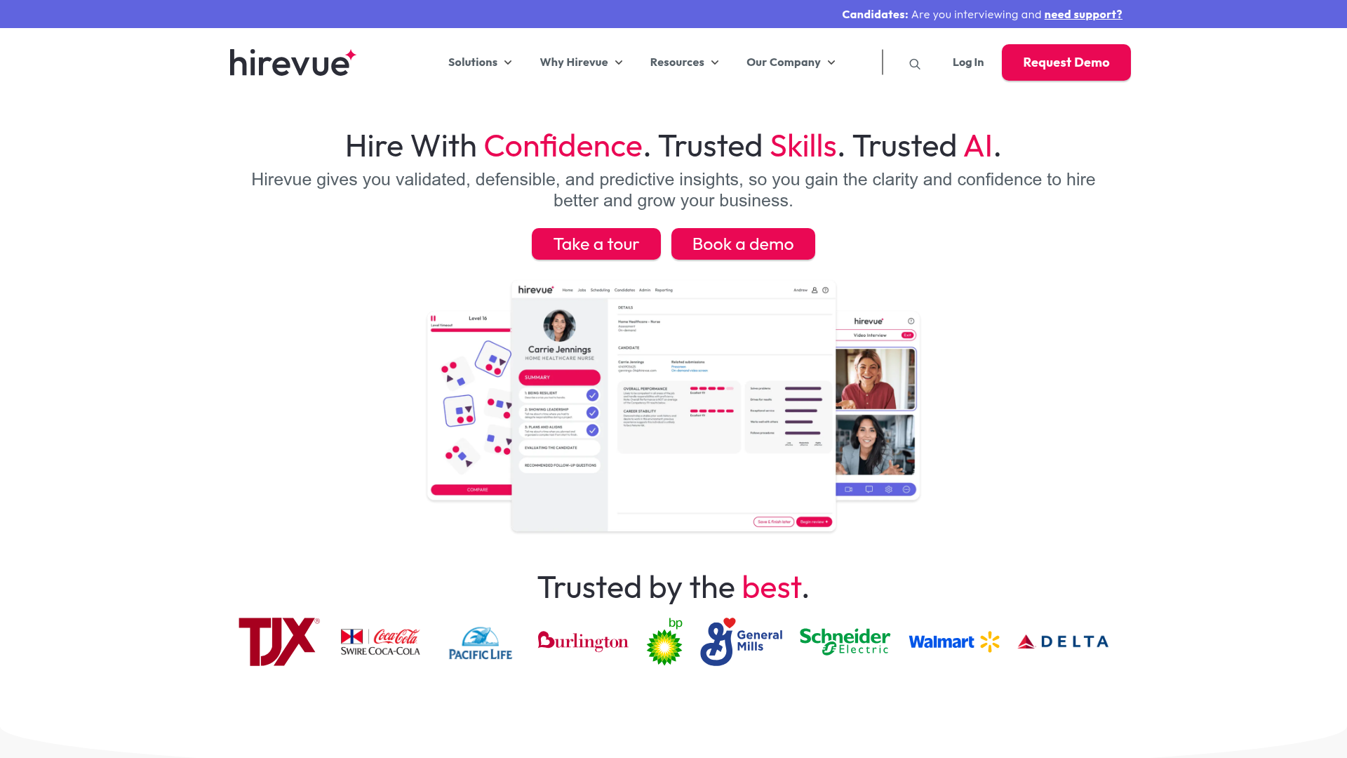 HireVue AI video interviewing