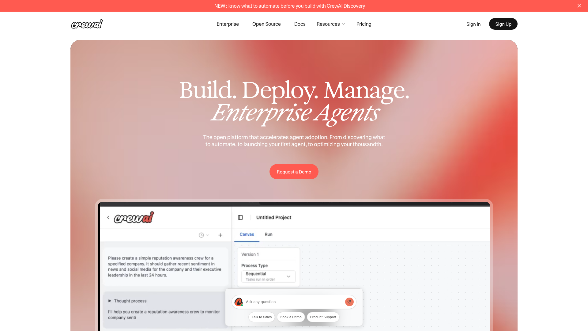 CrewAI homepage