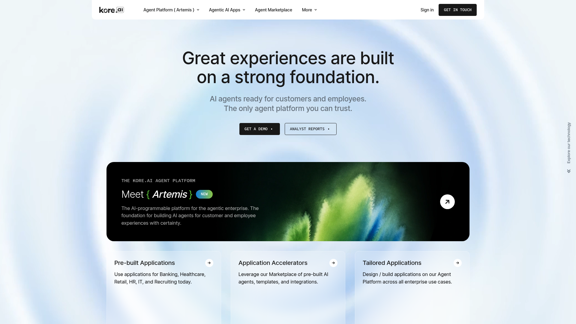 Kore.ai homepage