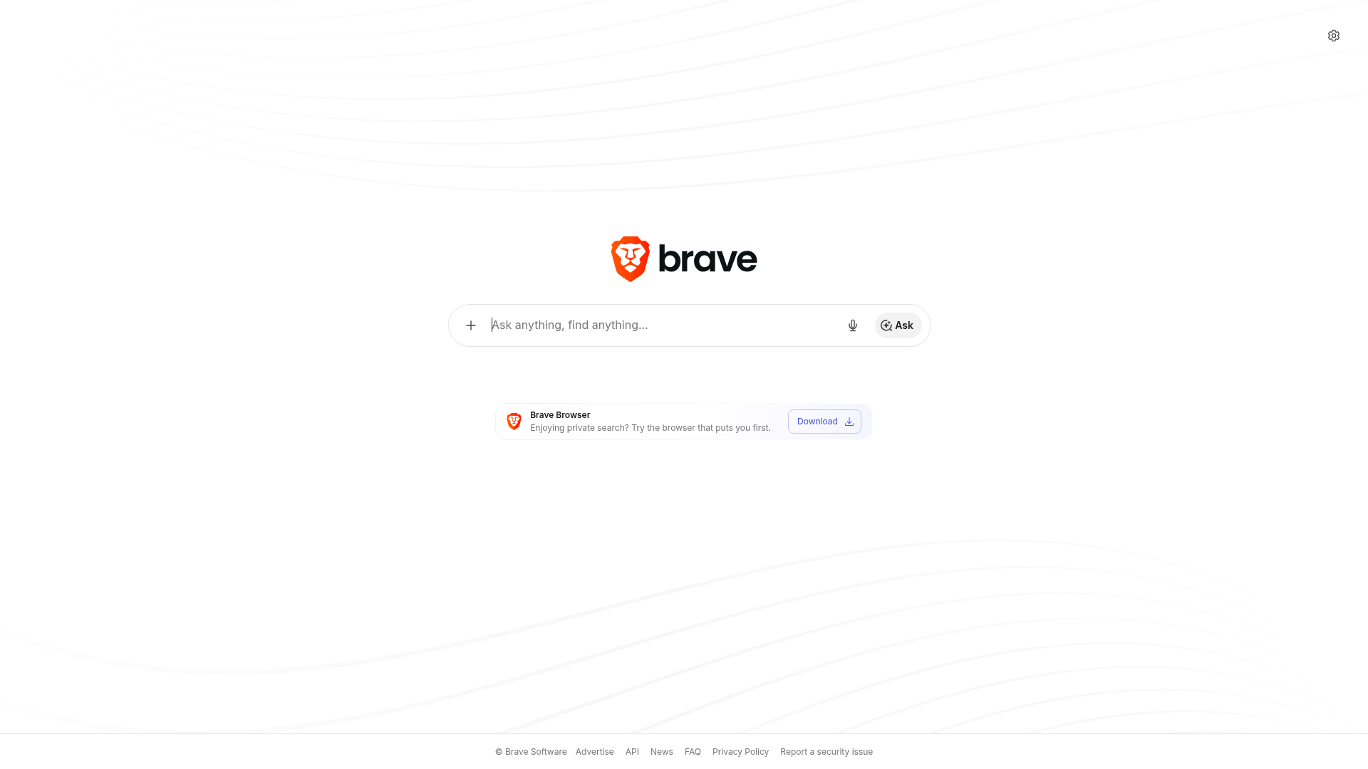 Brave Search homepage