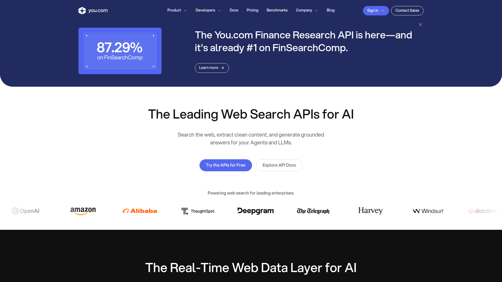 You.com homepage