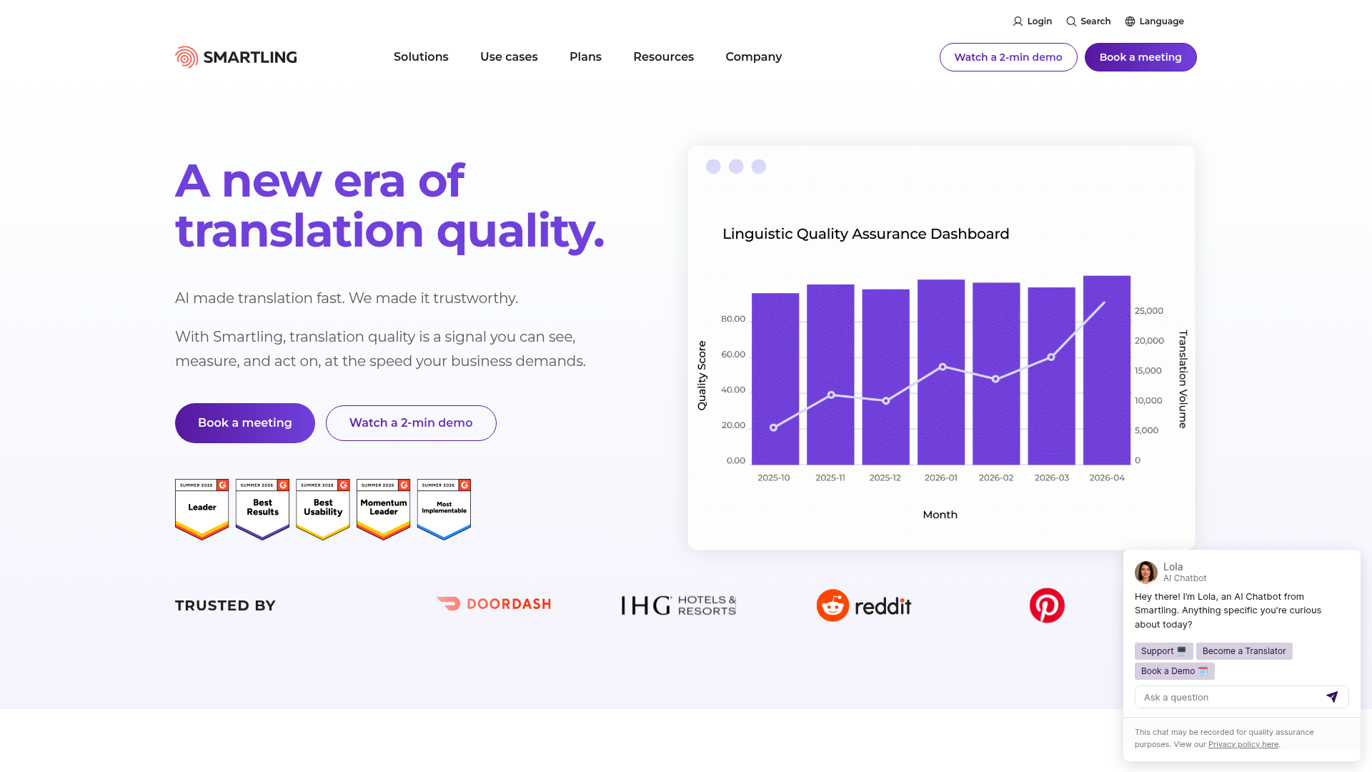 Smartling enterprise localization platform homepage