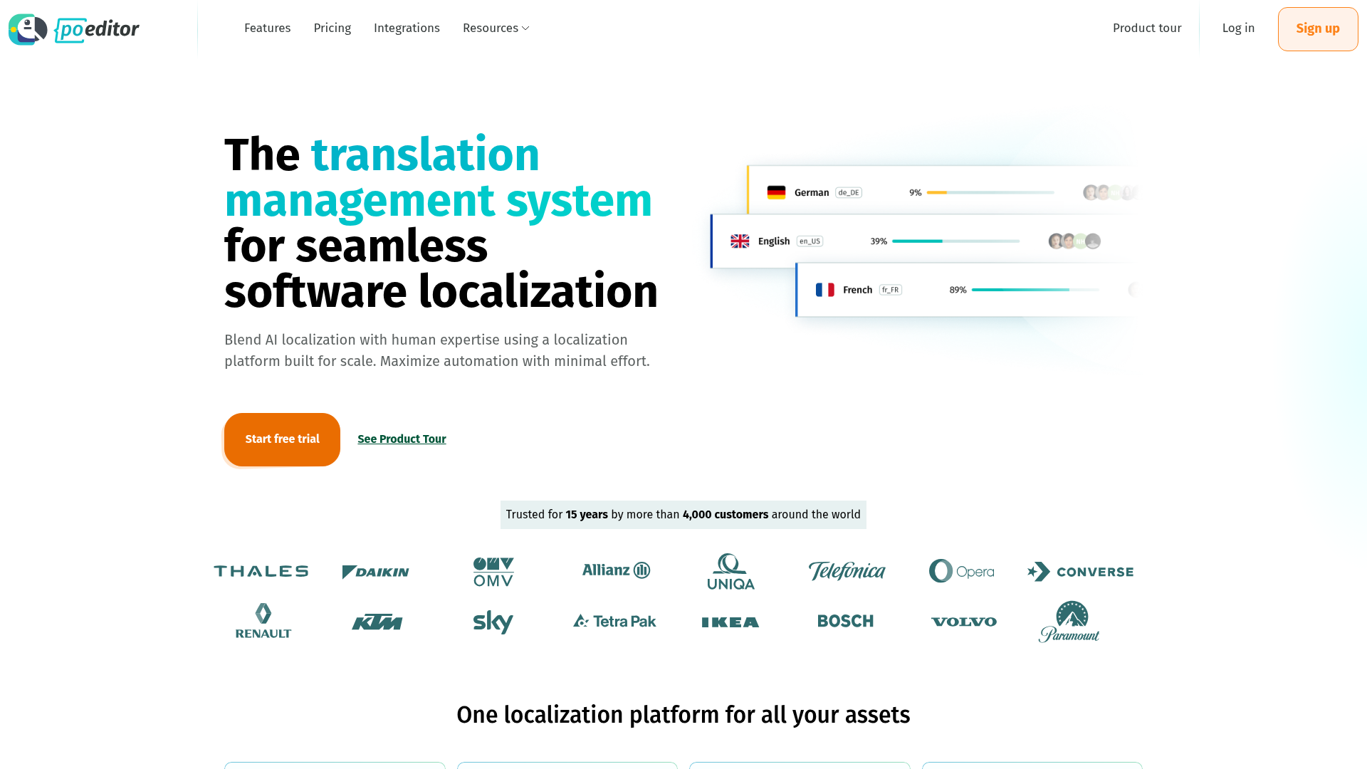 POEditor translation management system homepage