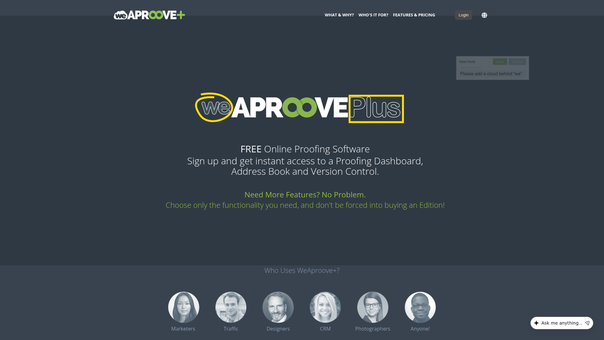 WeAproove online proofing software homepage