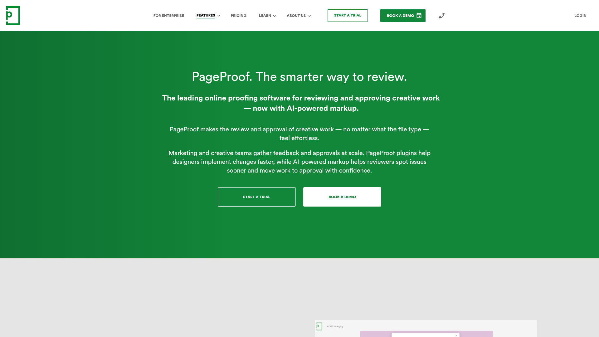 PageProof online proofing software homepage