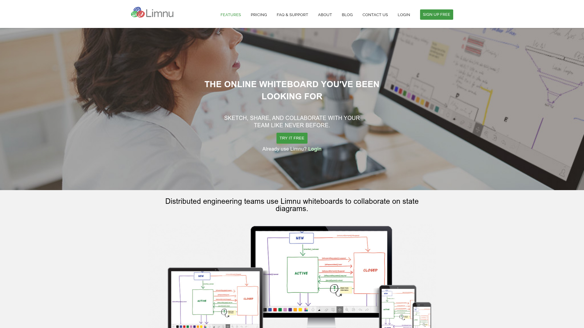 Limnu whiteboard software interface