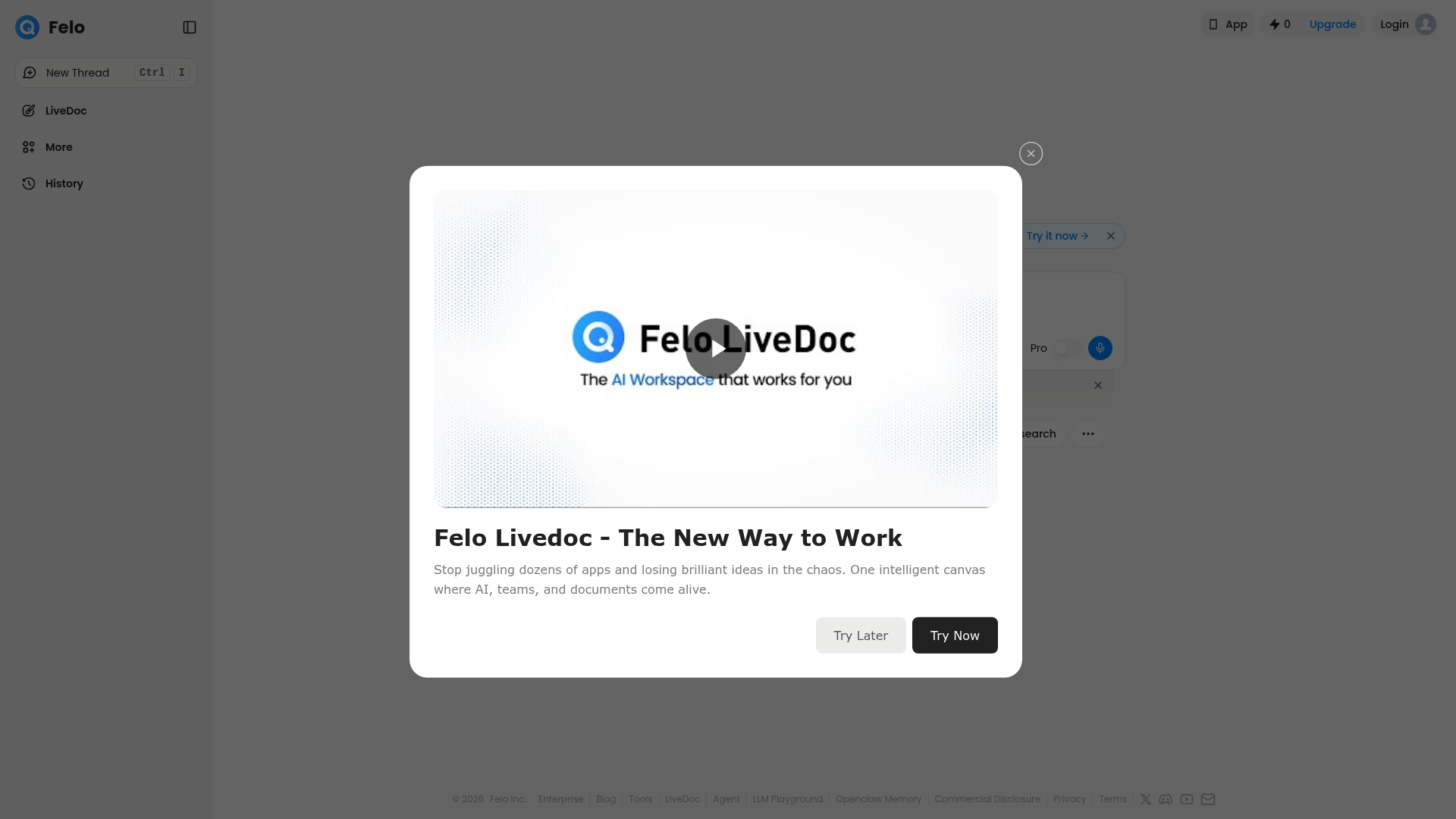 Felo AI homepage