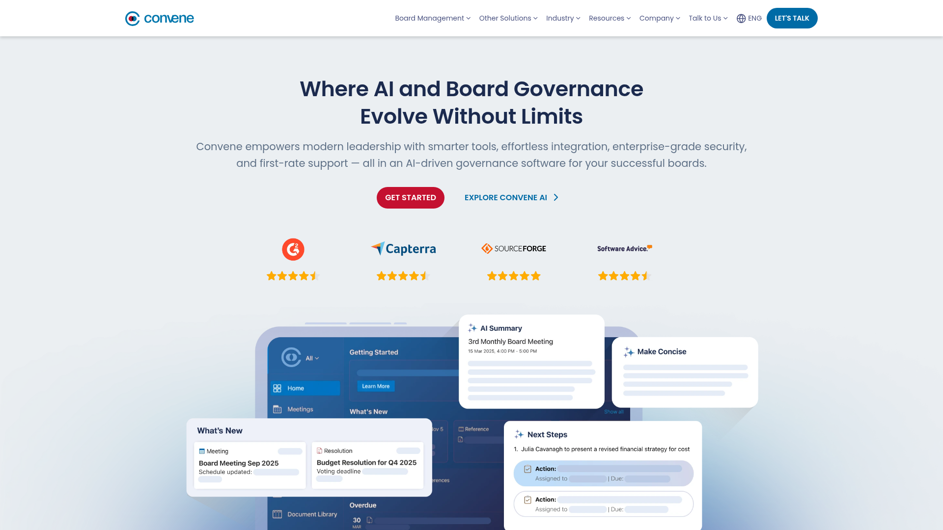 Azeus Convene board portal interface
