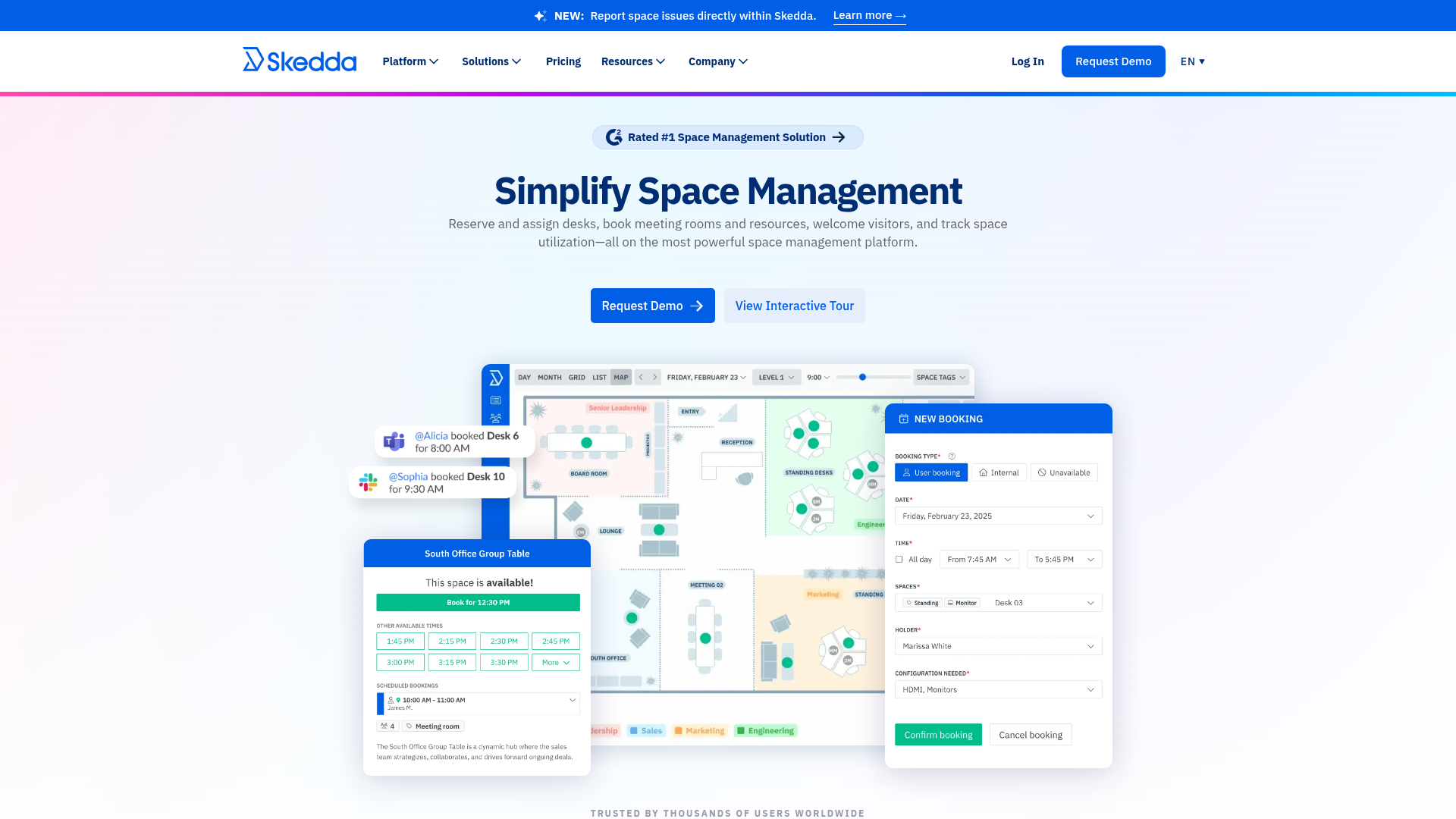 Skedda space management software interface