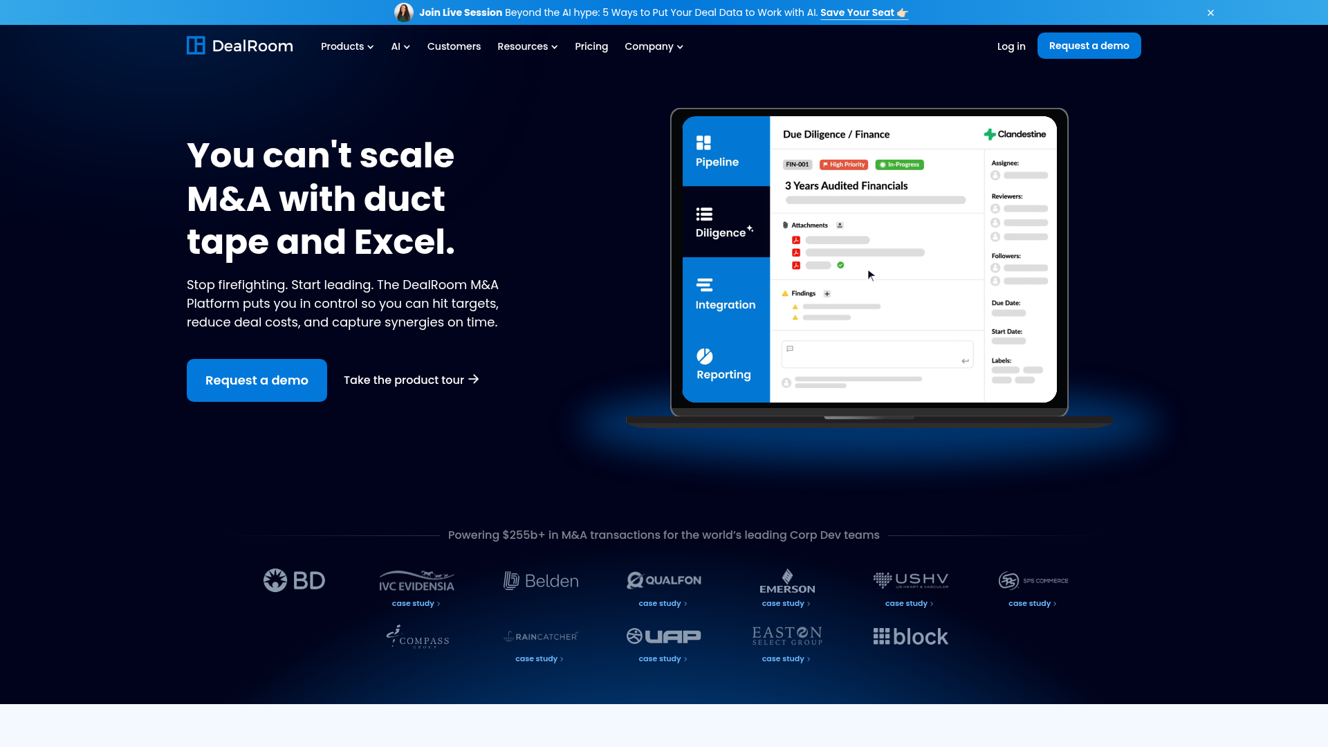 DealRoom M&A lifecycle management platform