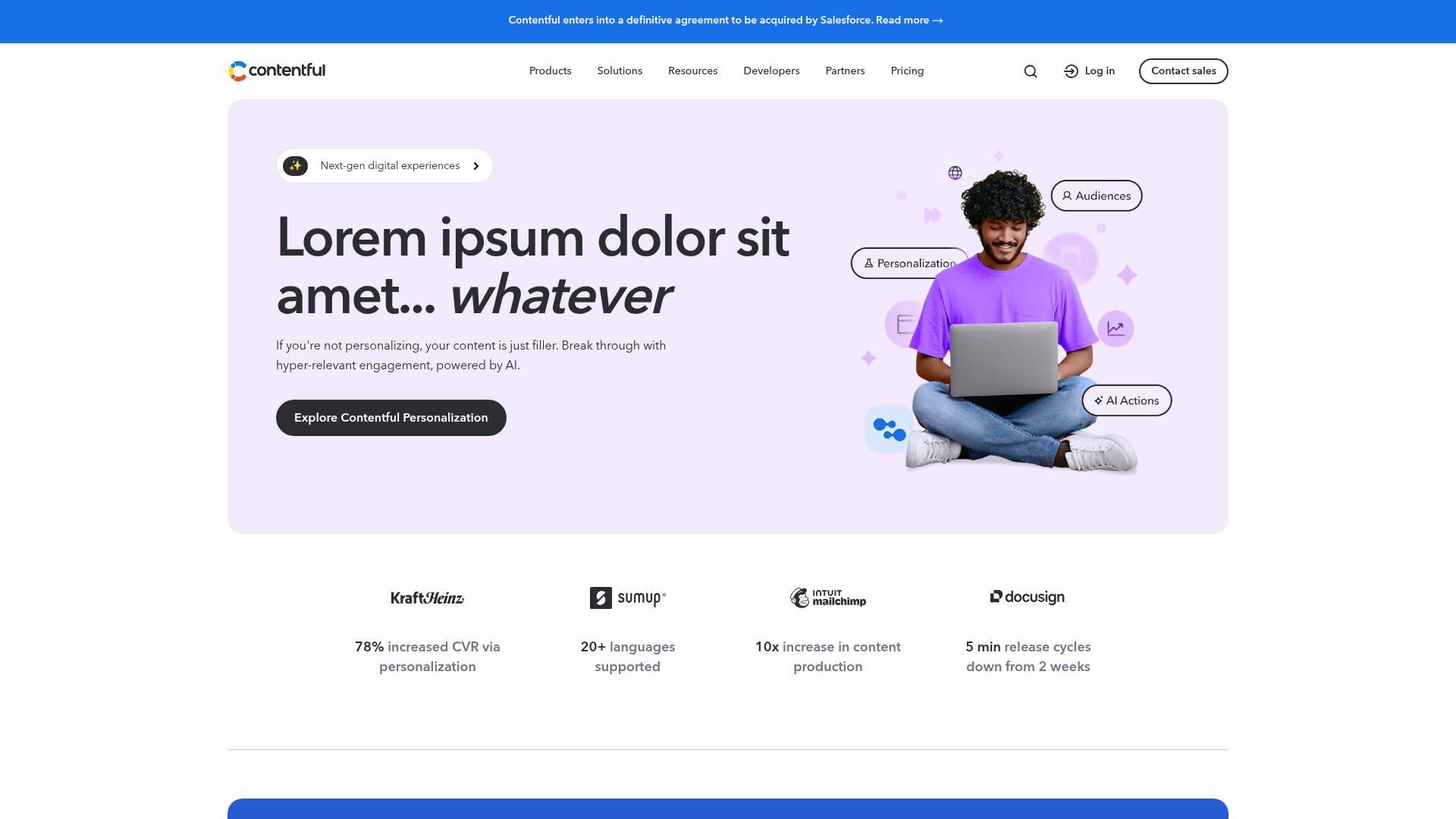 Contentful homepage screenshot