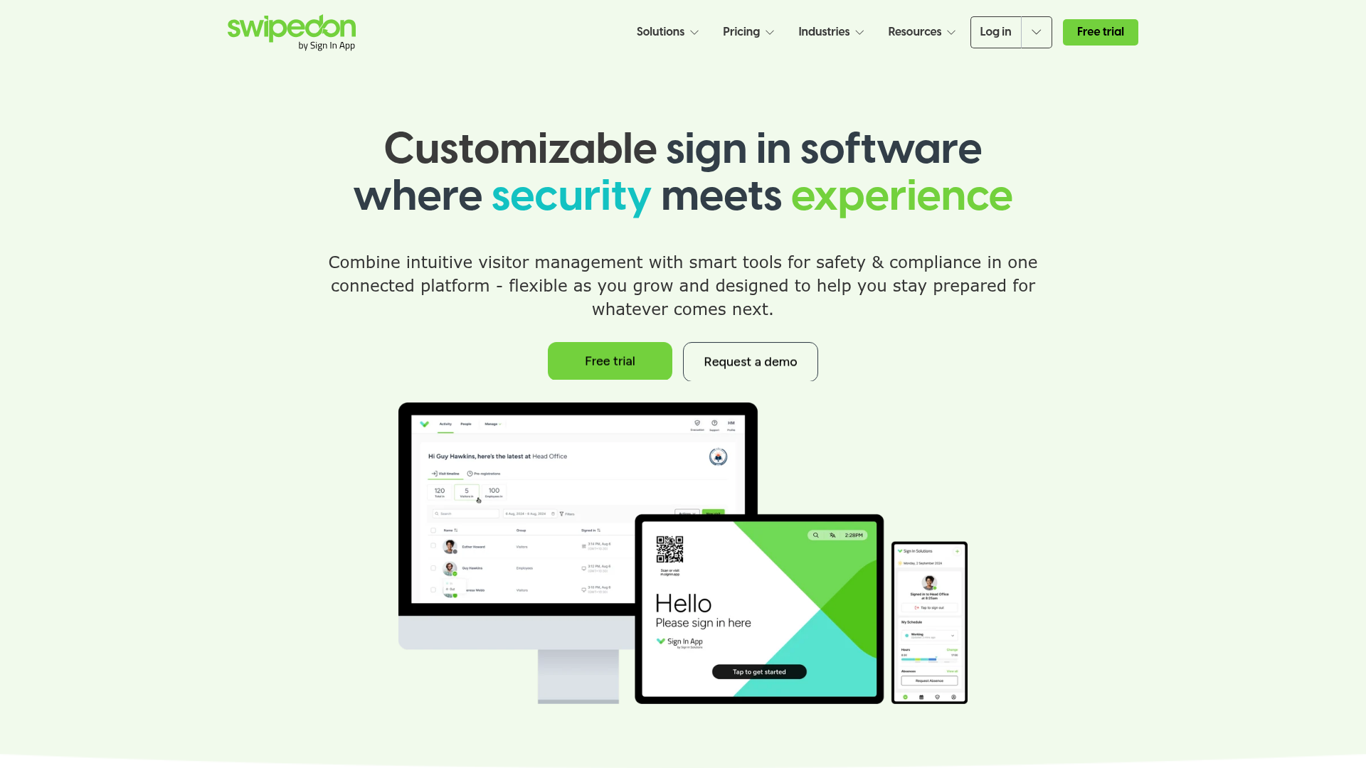 SwipedOn visitor sign-in software