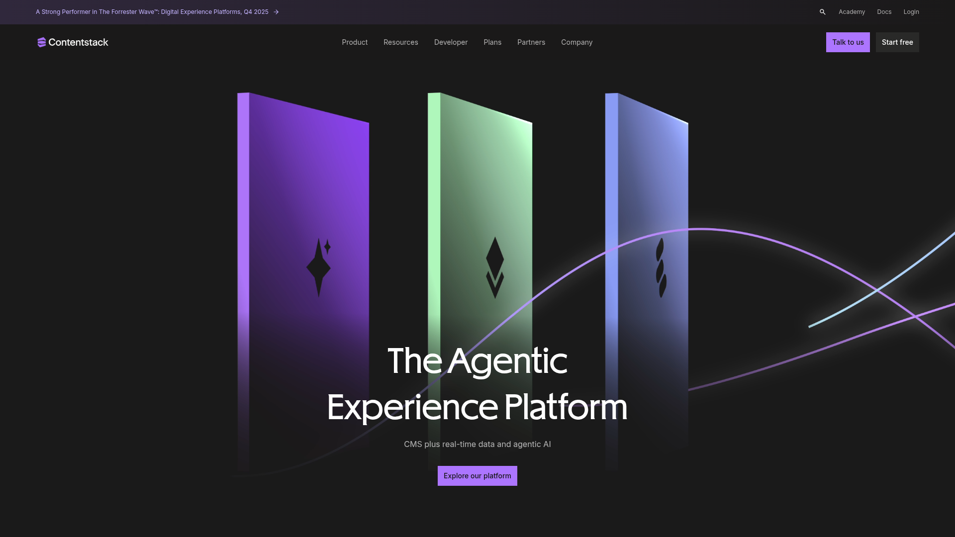 Contentstack homepage screenshot
